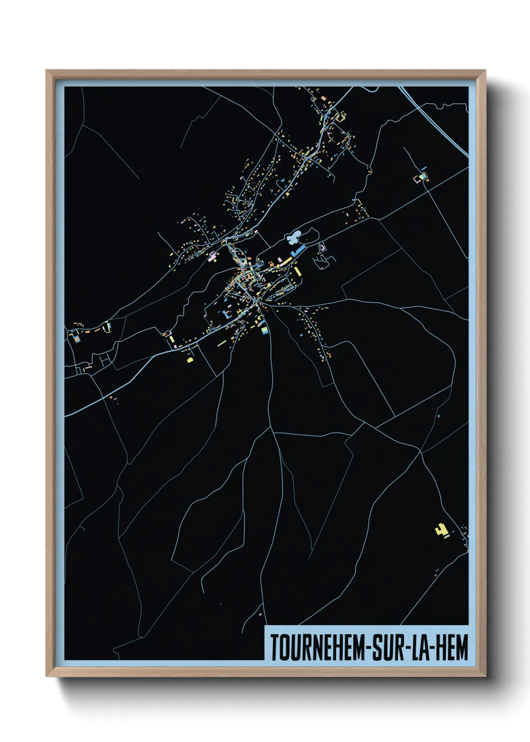 Une affiche de carte sur Tournehem-sur-la-Hem