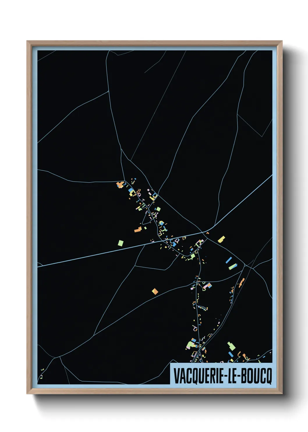 Une affiche de carte sur Vacquerie-le-Boucq