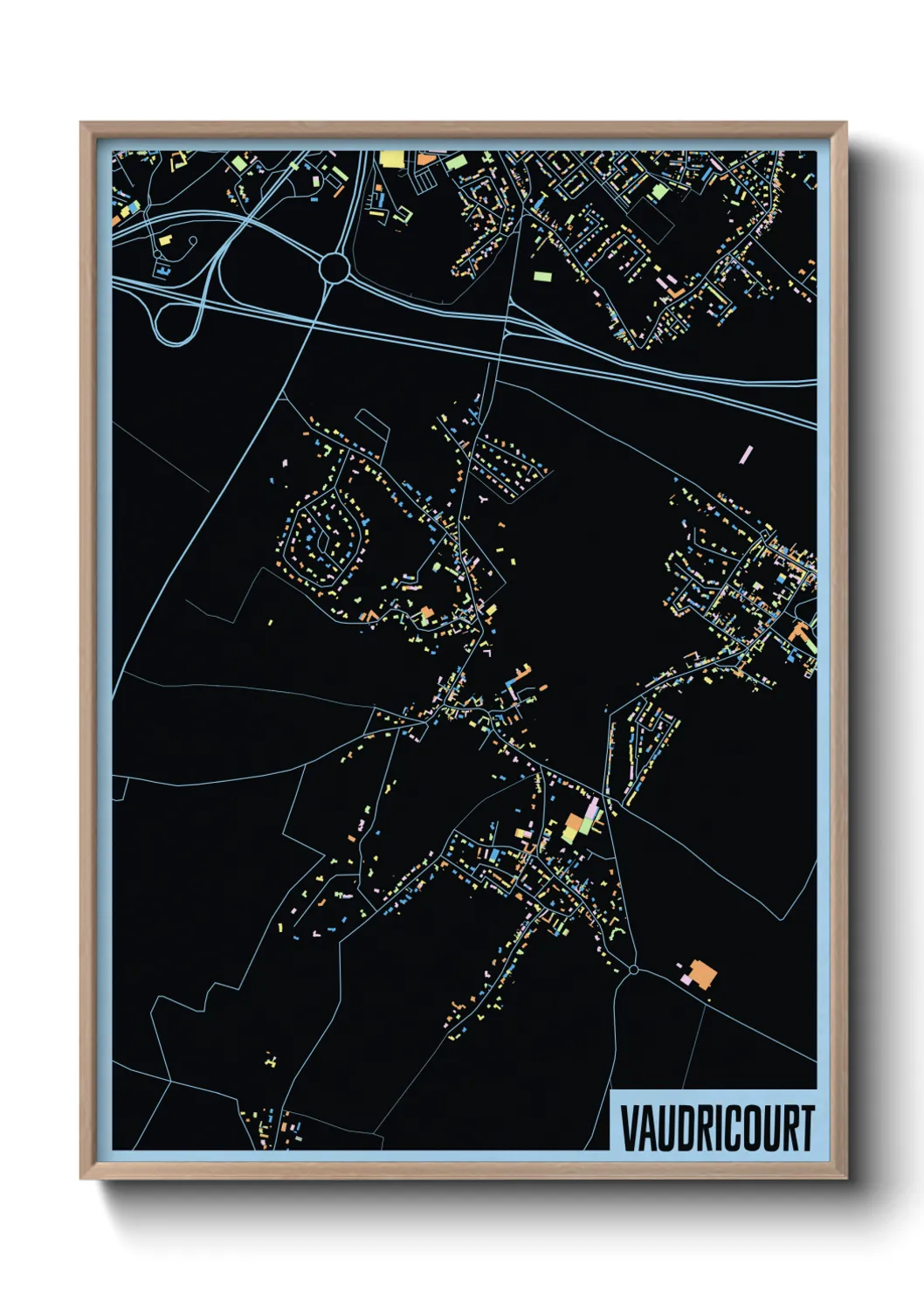 Une affiche de carte sur Vaudricourt