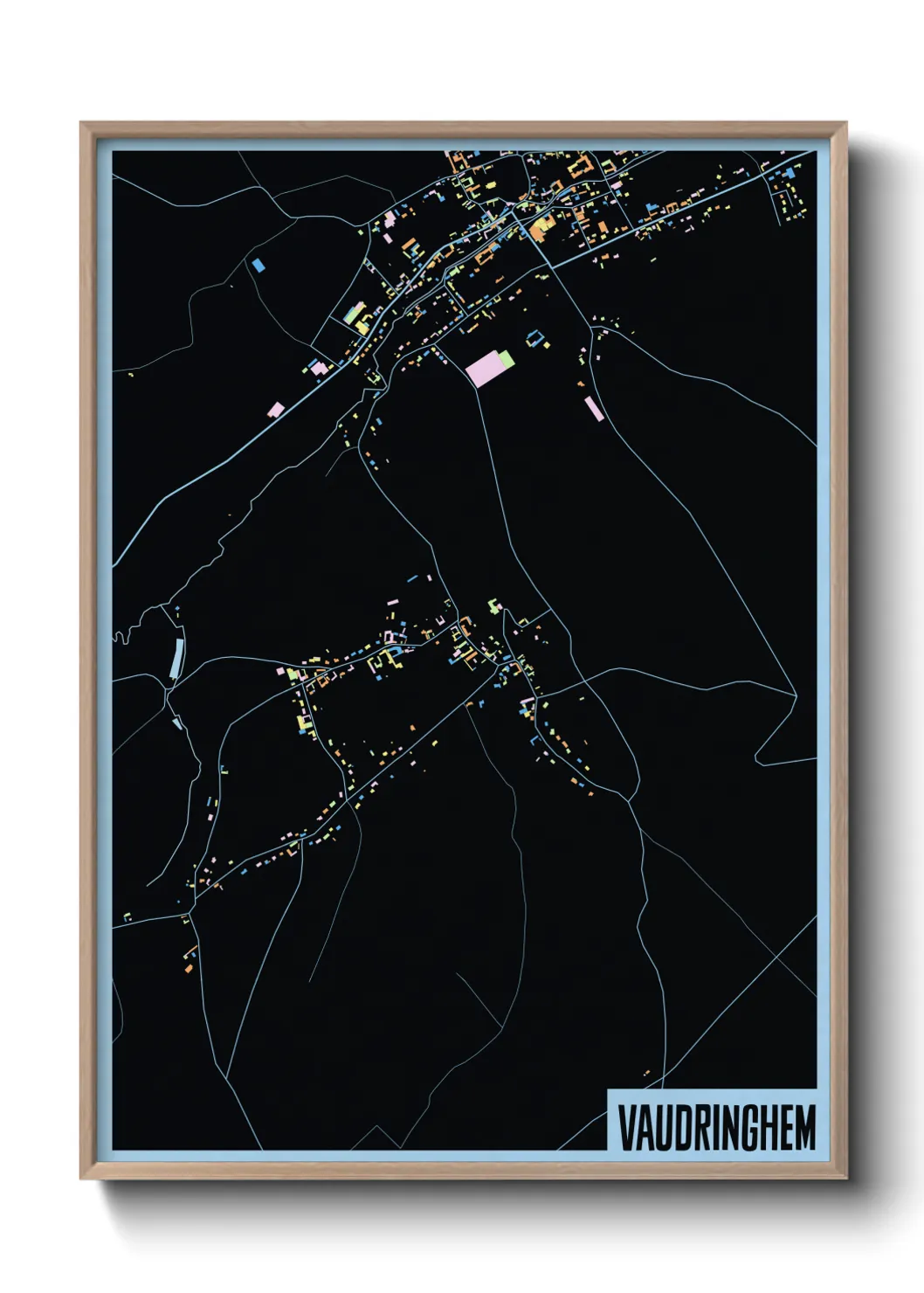 Une affiche de carte sur Vaudringhem