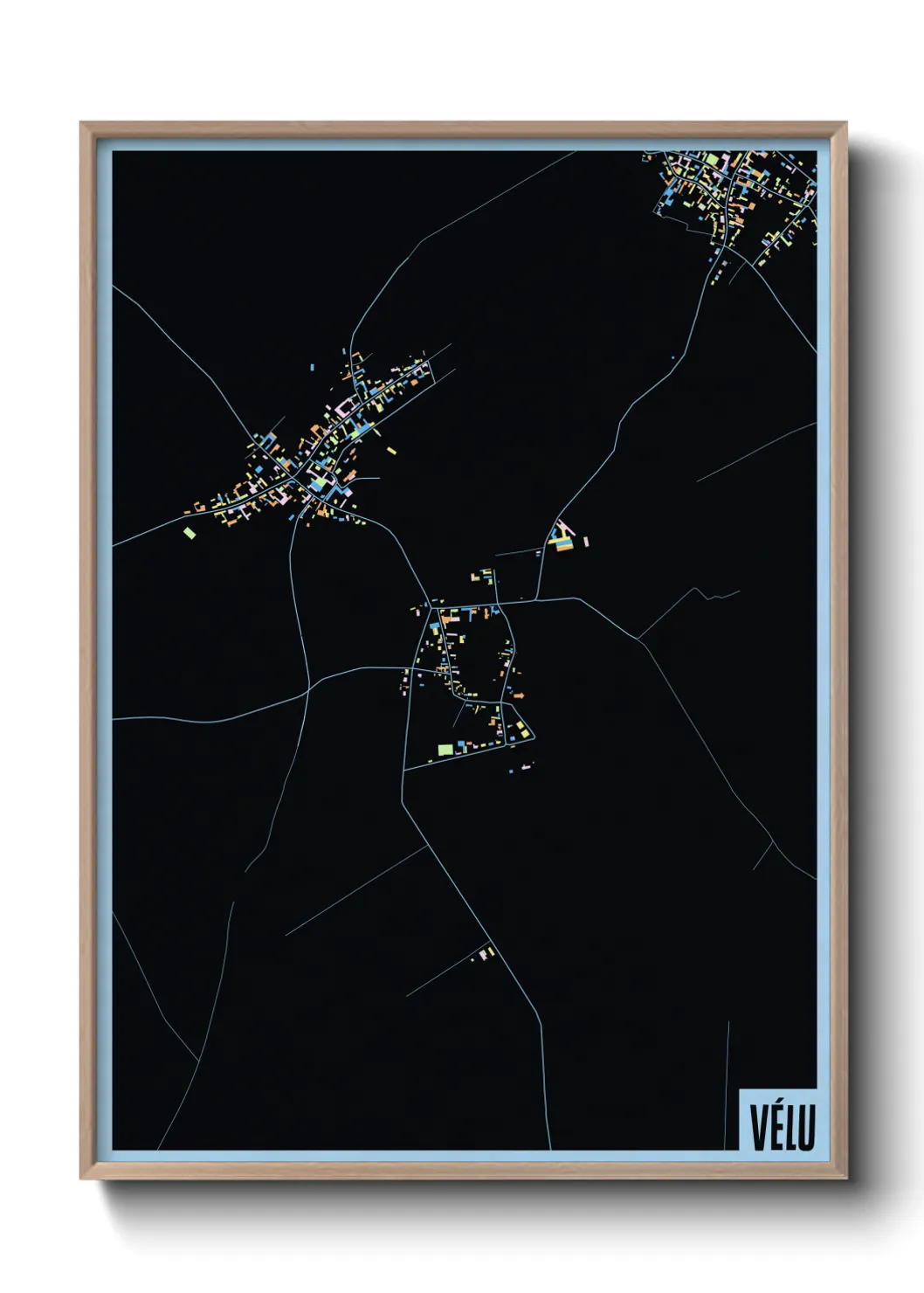 Une affiche de carte sur Vélu