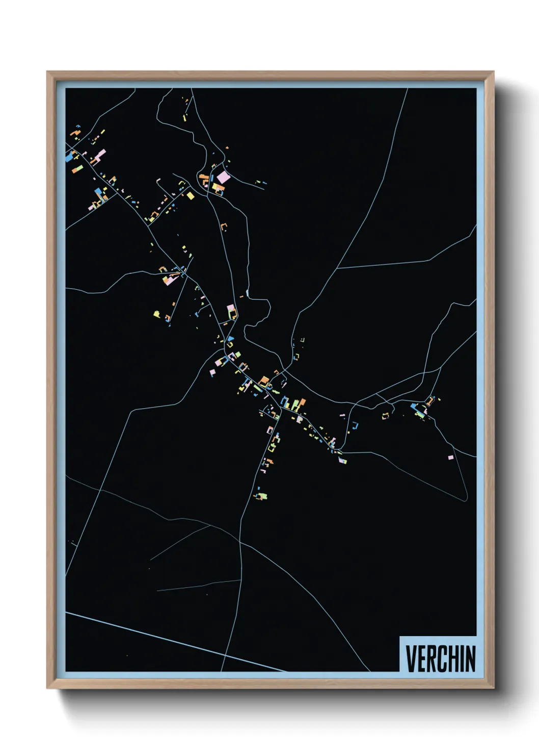 Une affiche de carte sur Verchin