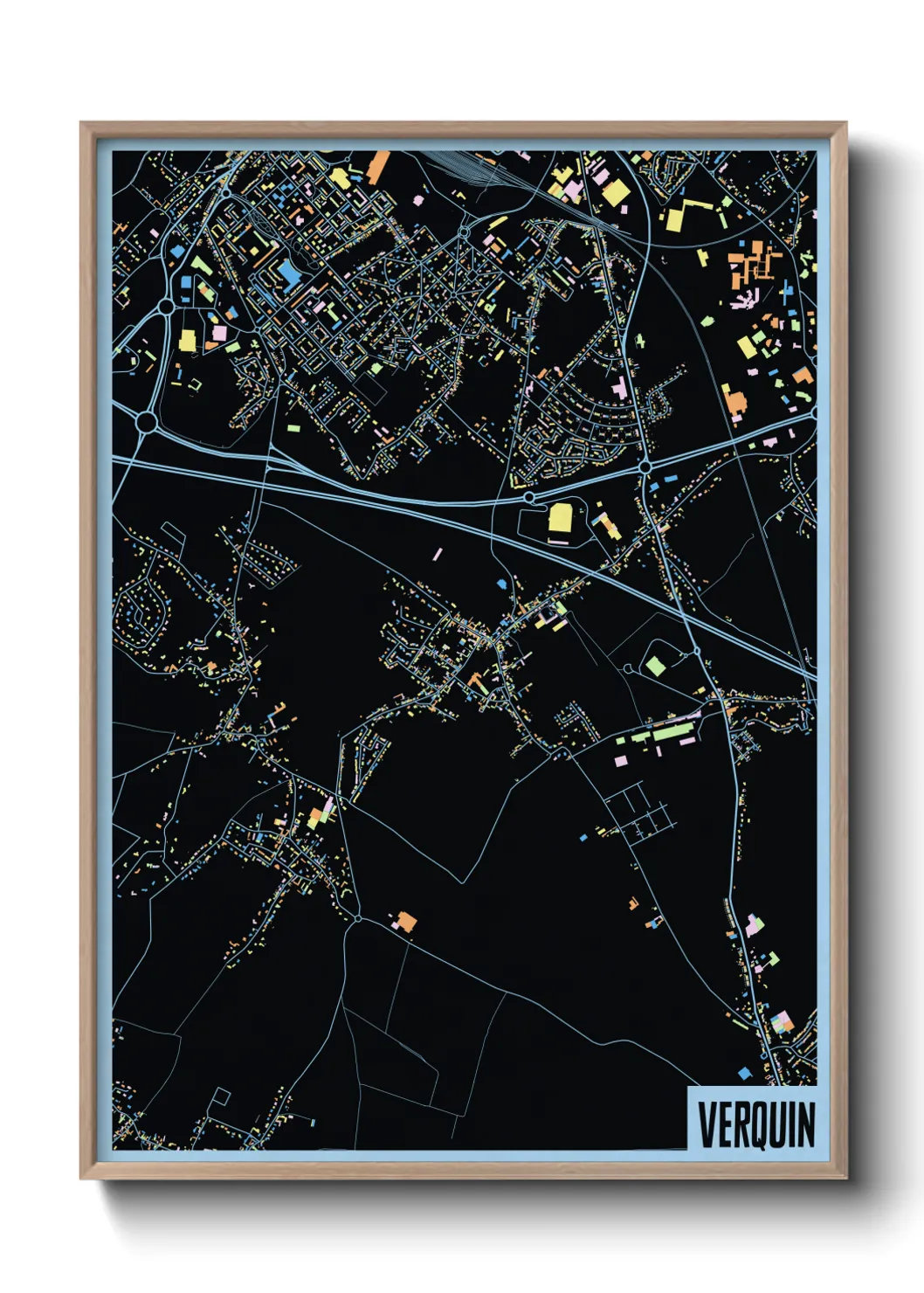 Une affiche de carte sur Verquin