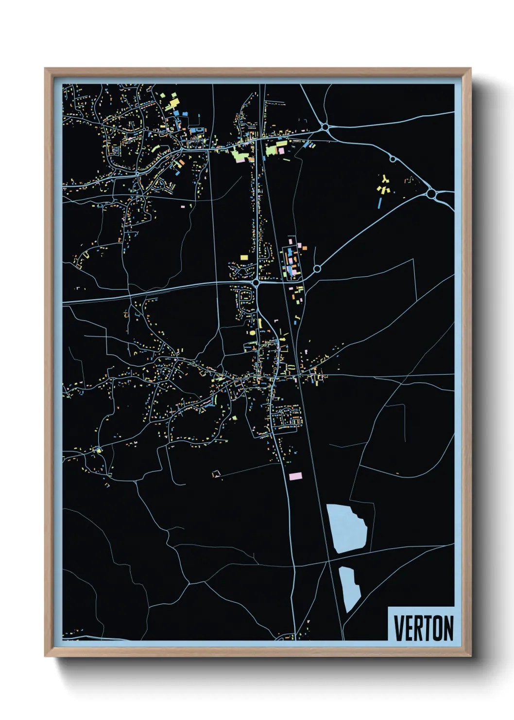 Une affiche de carte sur Verton