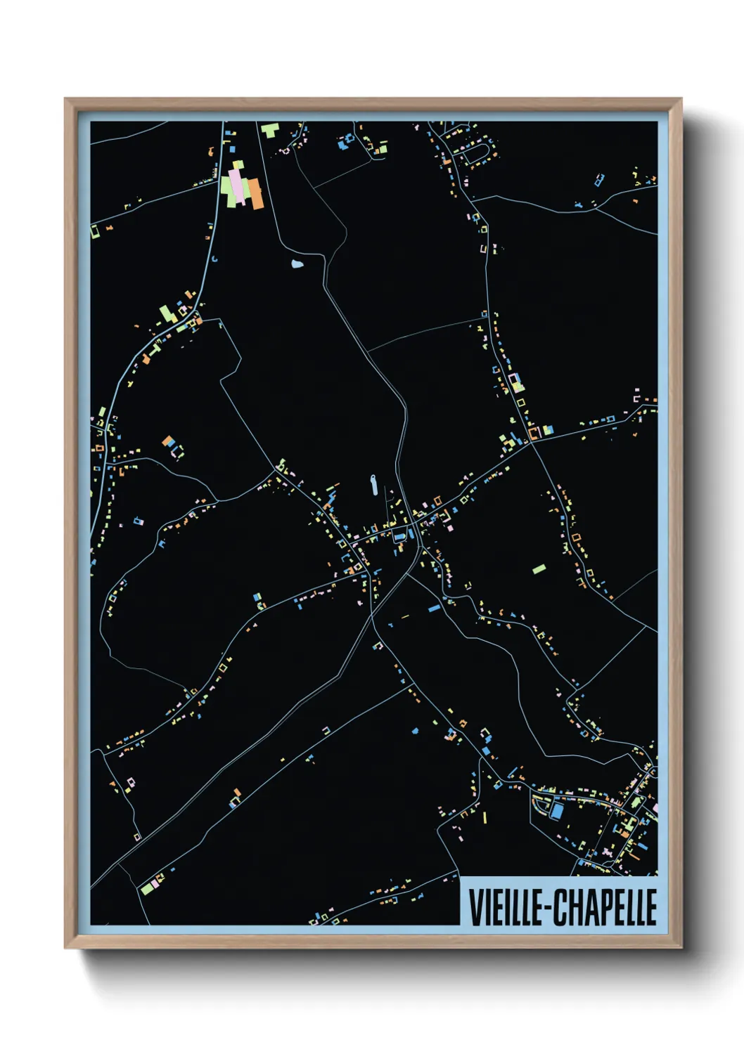 Une affiche de carte sur Vieille-Chapelle