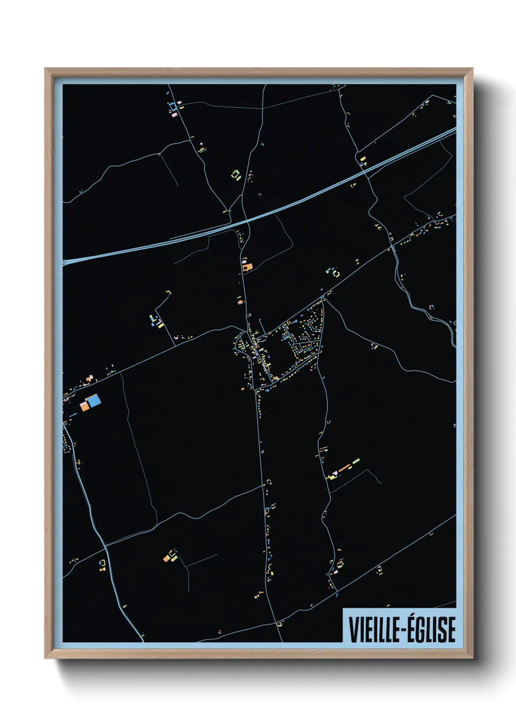 Une affiche de carte sur Vieille-Église