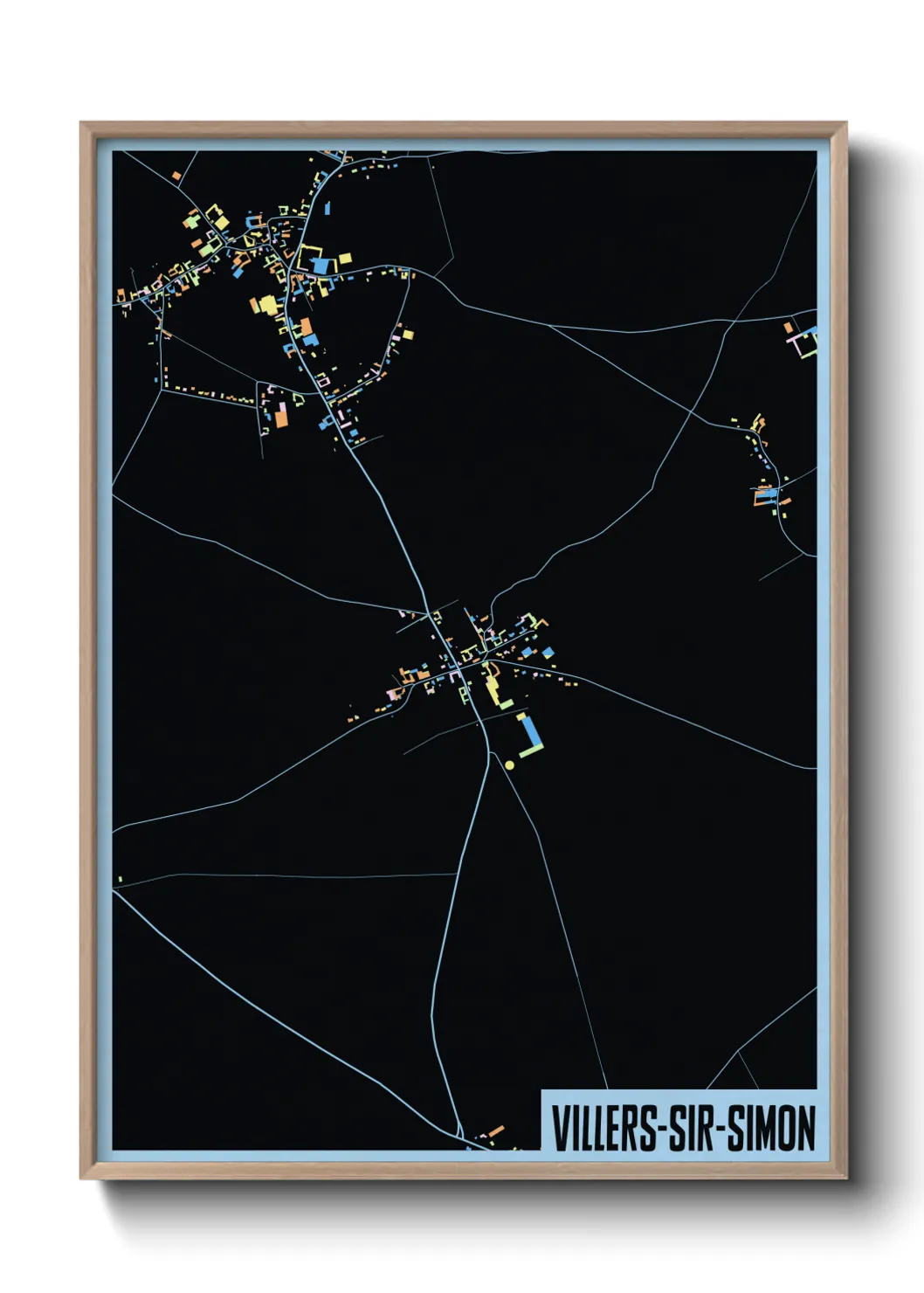 Une affiche de carte sur Villers-Sir-Simon