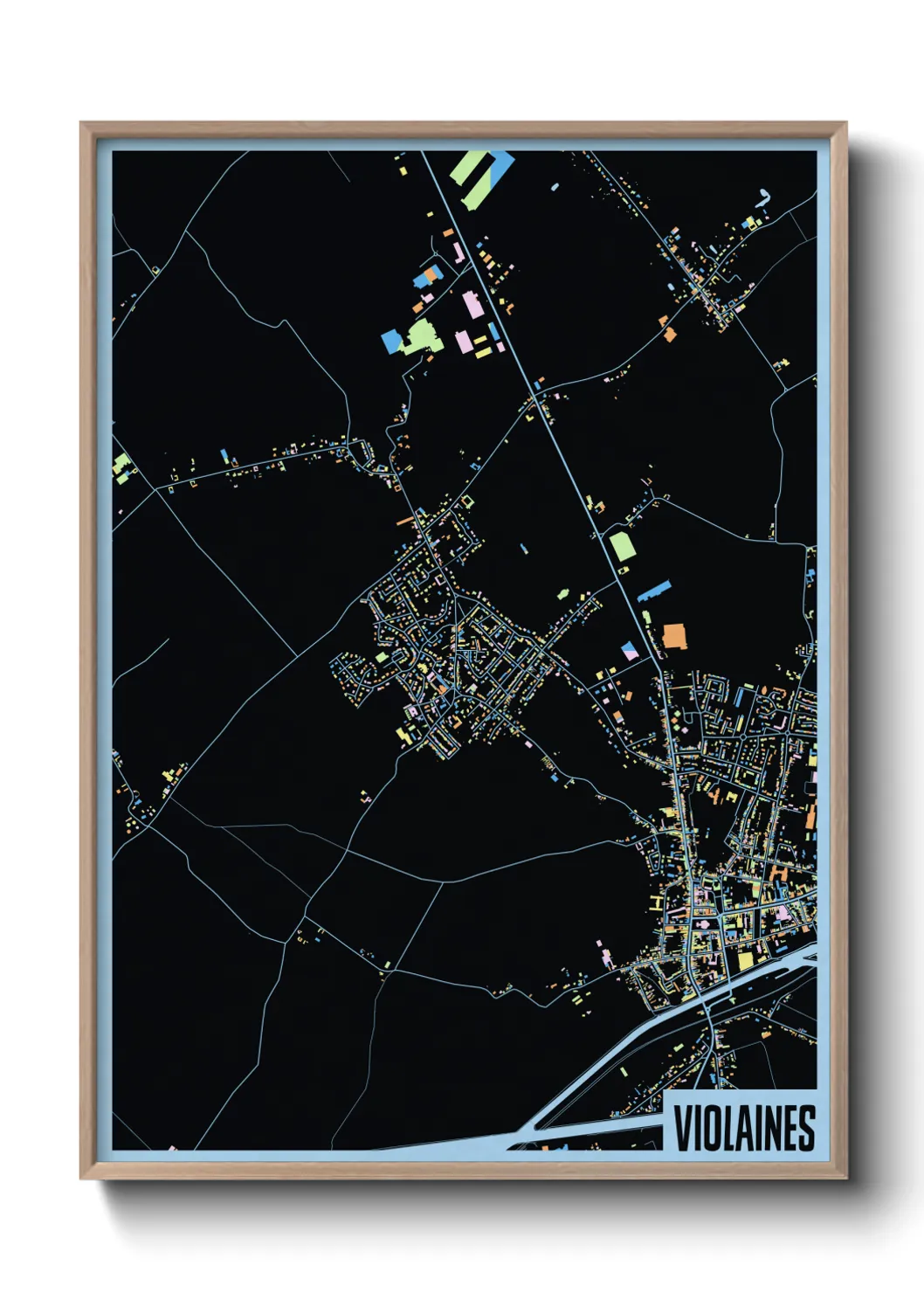 Une affiche de carte sur Violaines