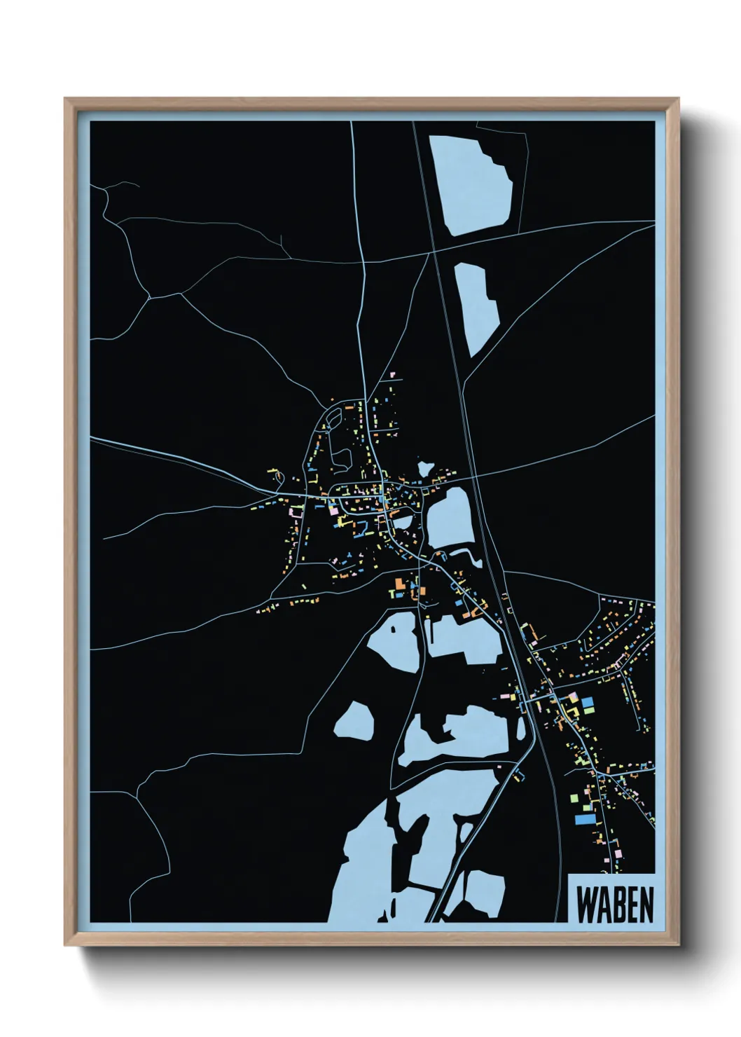 Une affiche de carte sur Waben