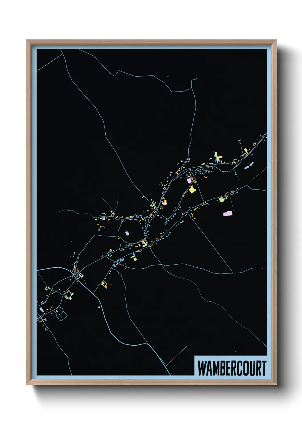 Une affiche de carte sur Wambercourt