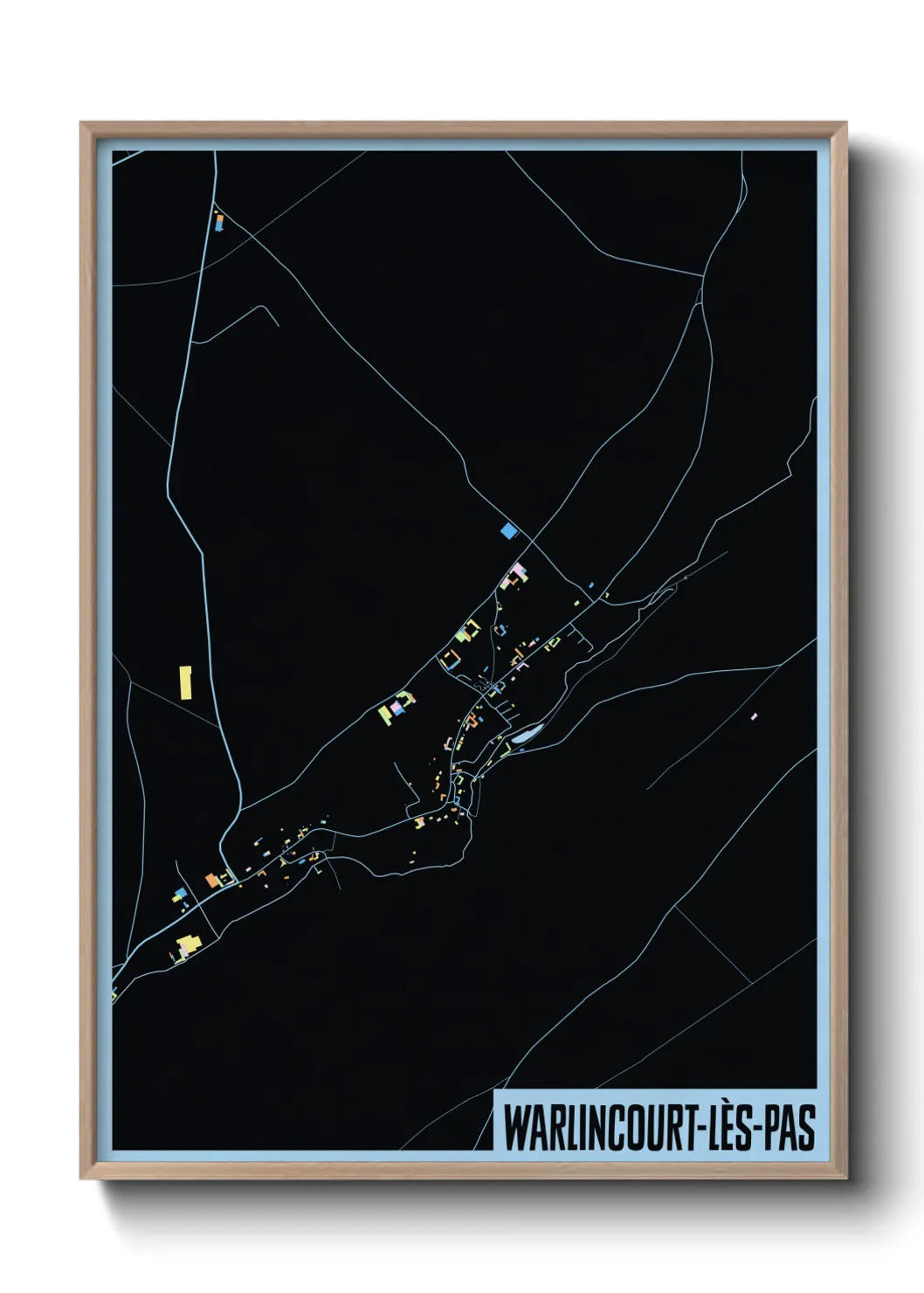 Une affiche de carte sur Warlincourt-lès-Pas