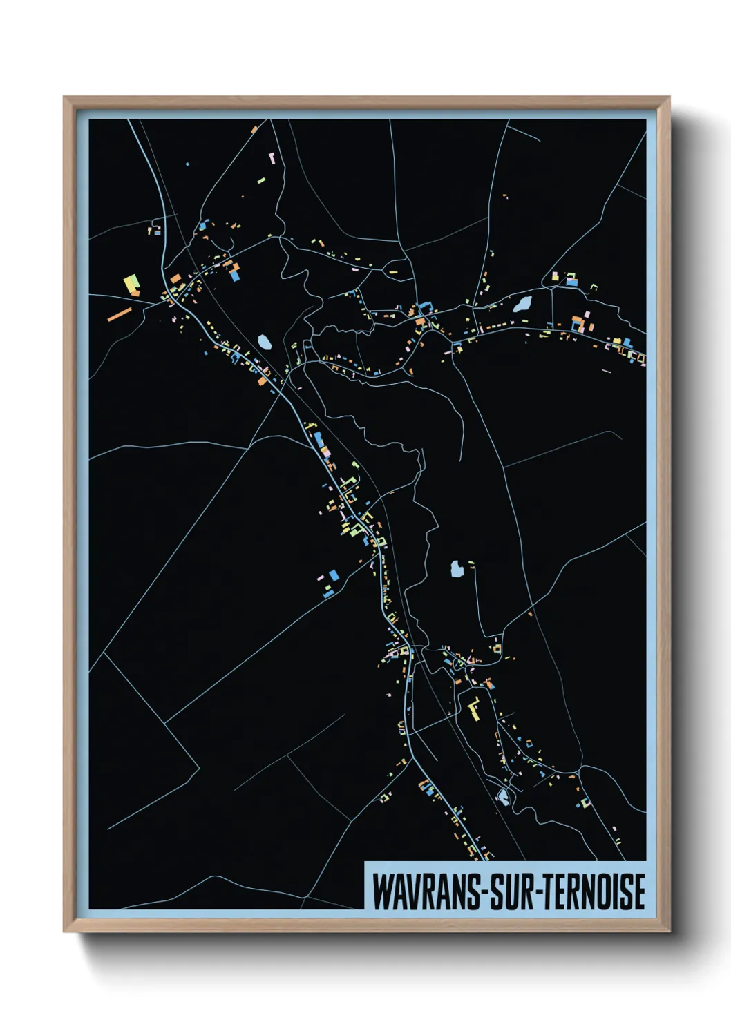 Une affiche de carte sur Wavrans-sur-Ternoise