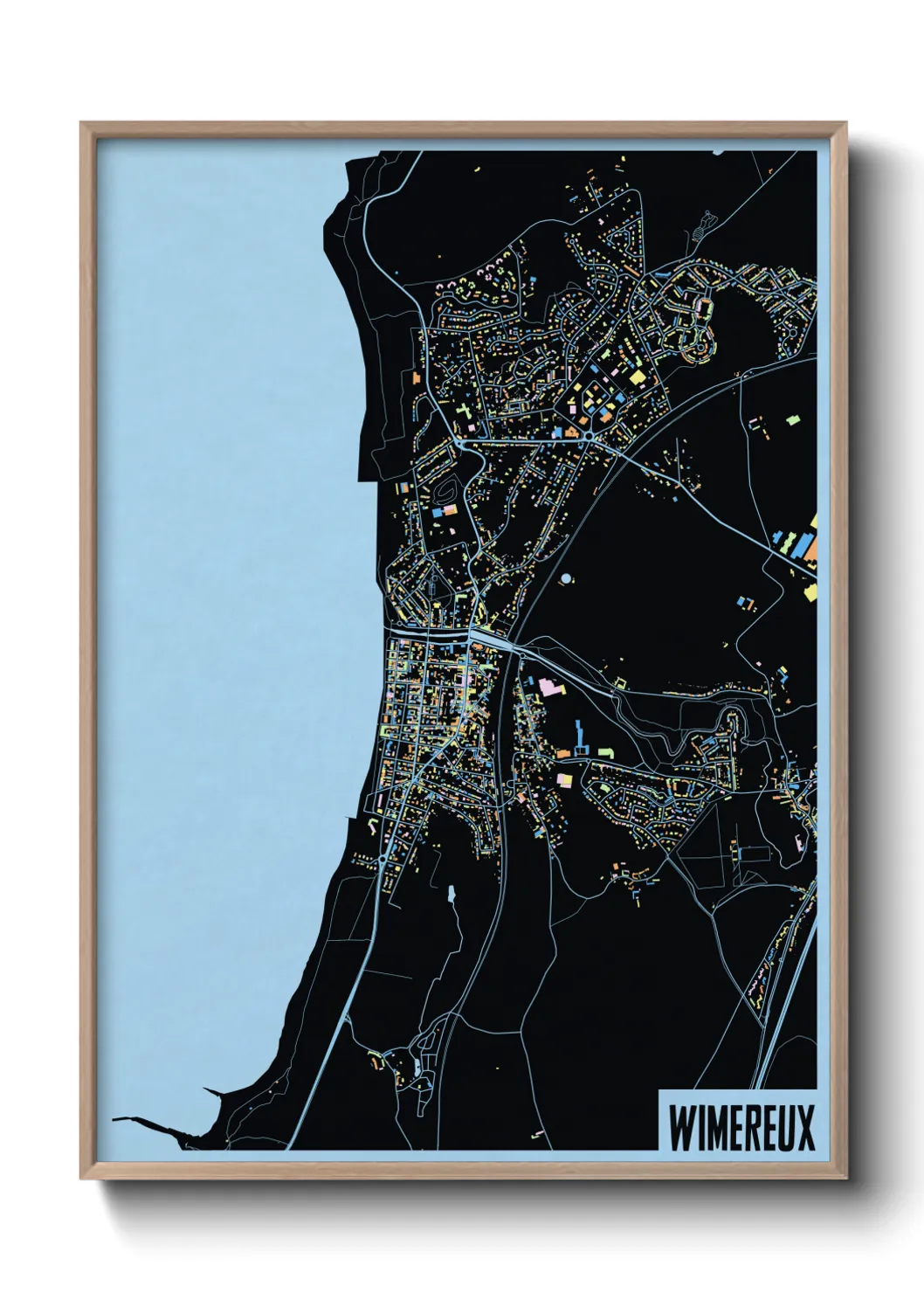 Une affiche de carte sur Wimereux