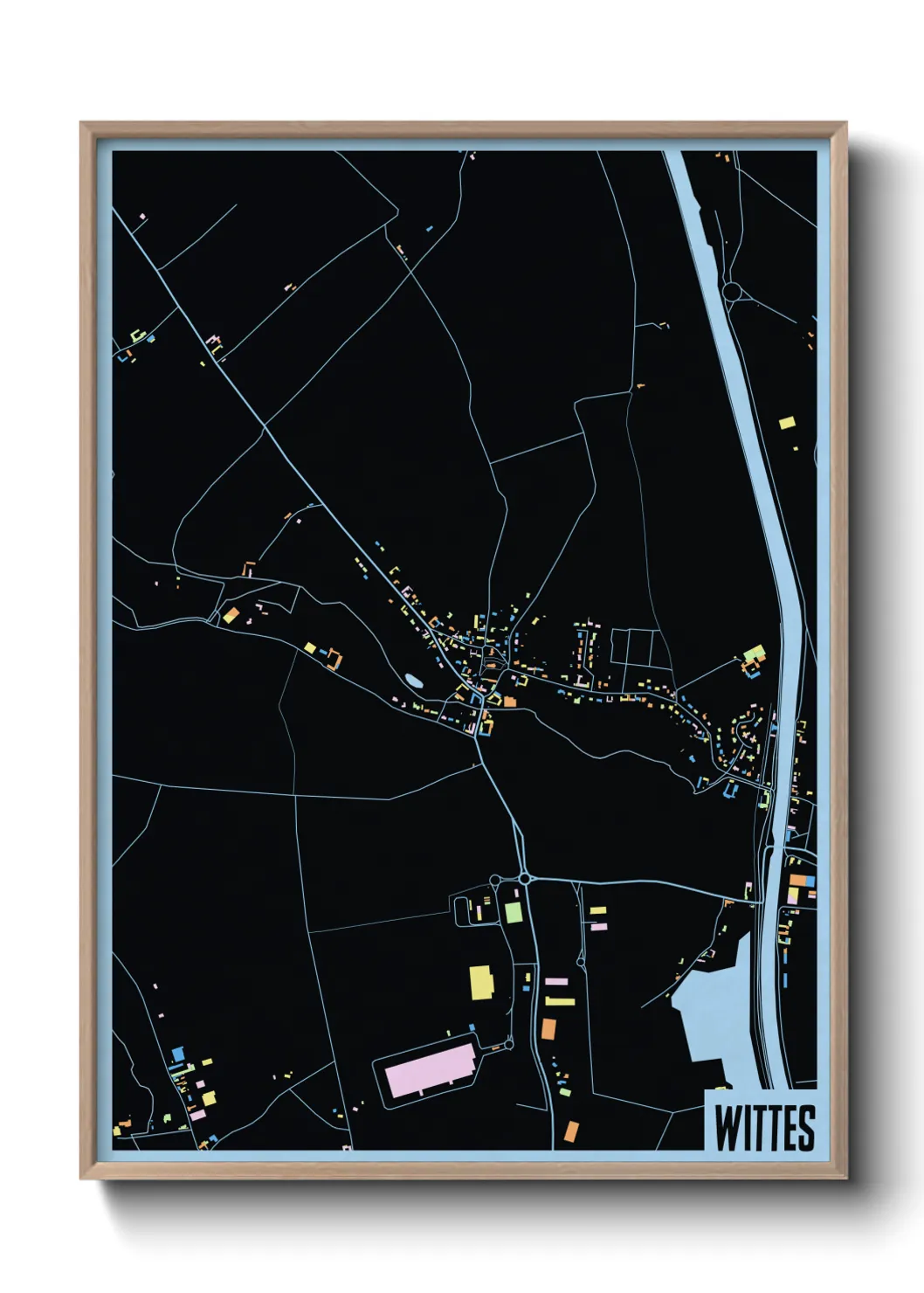 Une affiche de carte sur Wittes