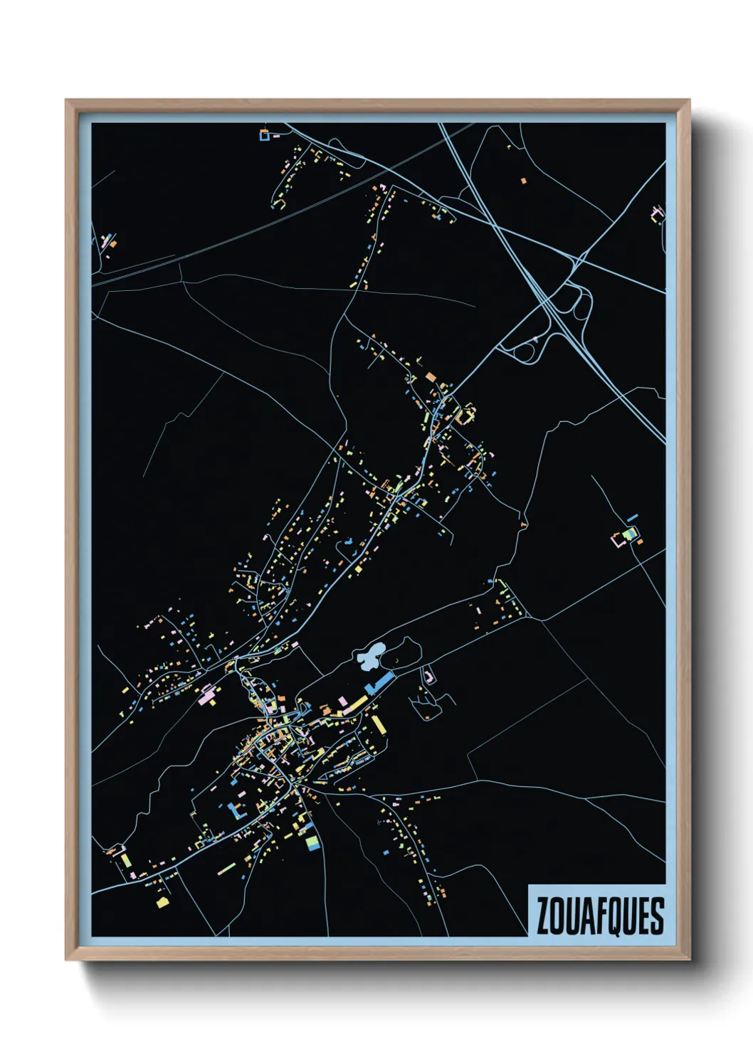 Une affiche de carte sur Zouafques