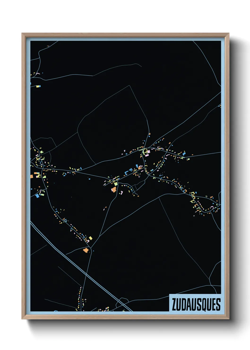 Une affiche de carte sur Zudausques