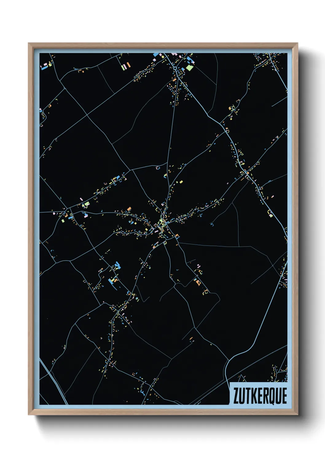 Une affiche de carte sur Zutkerque