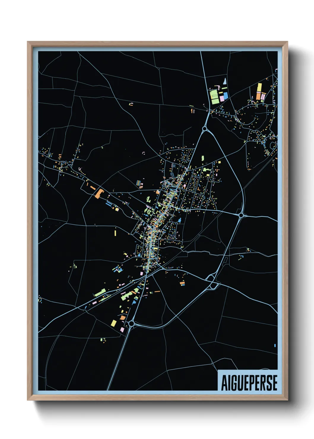 Une affiche de carte sur Aigueperse