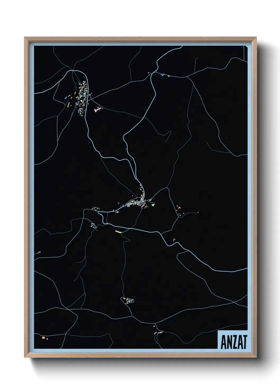 Une affiche de carte sur Anzat