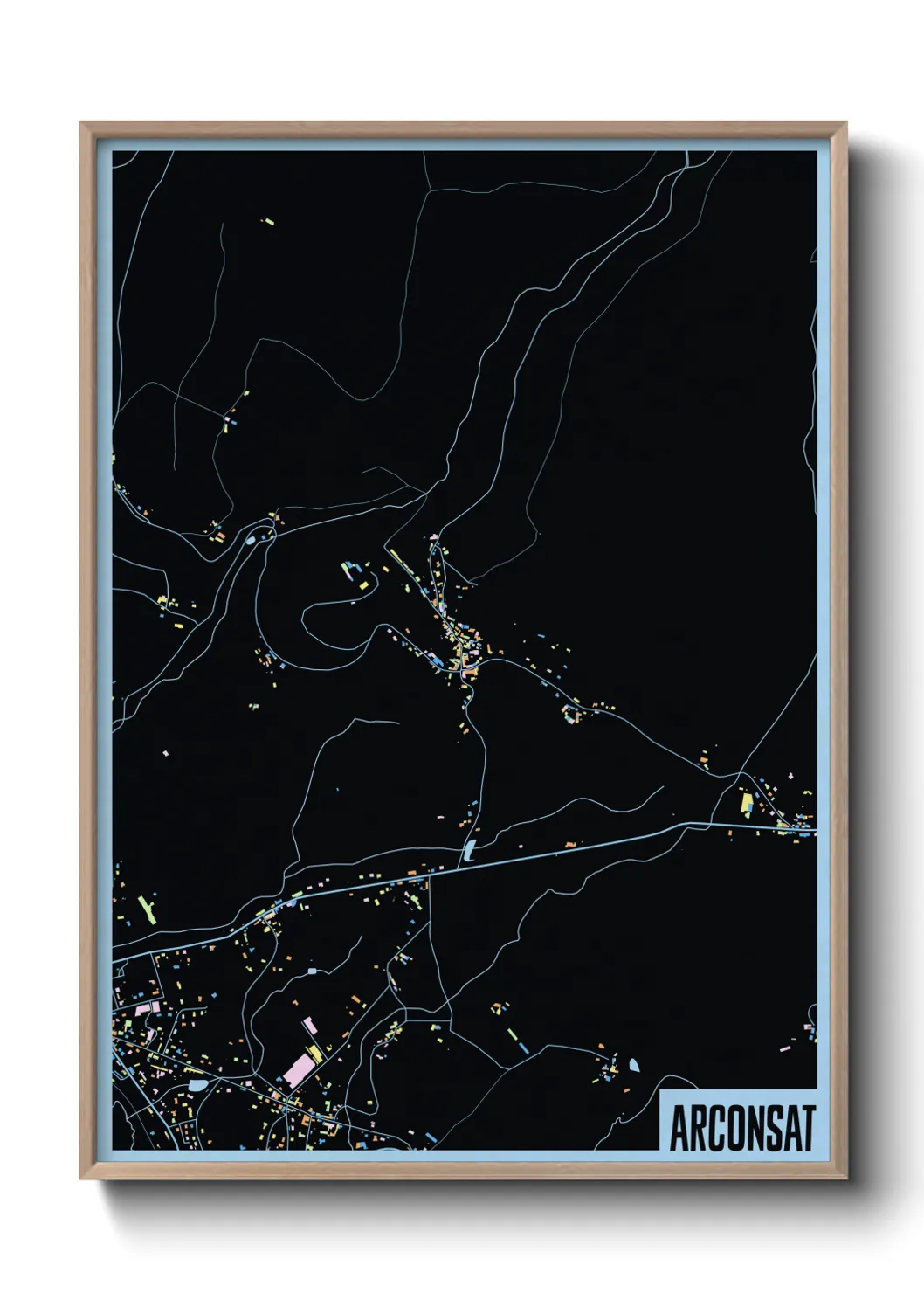 Une affiche de carte sur Arconsat