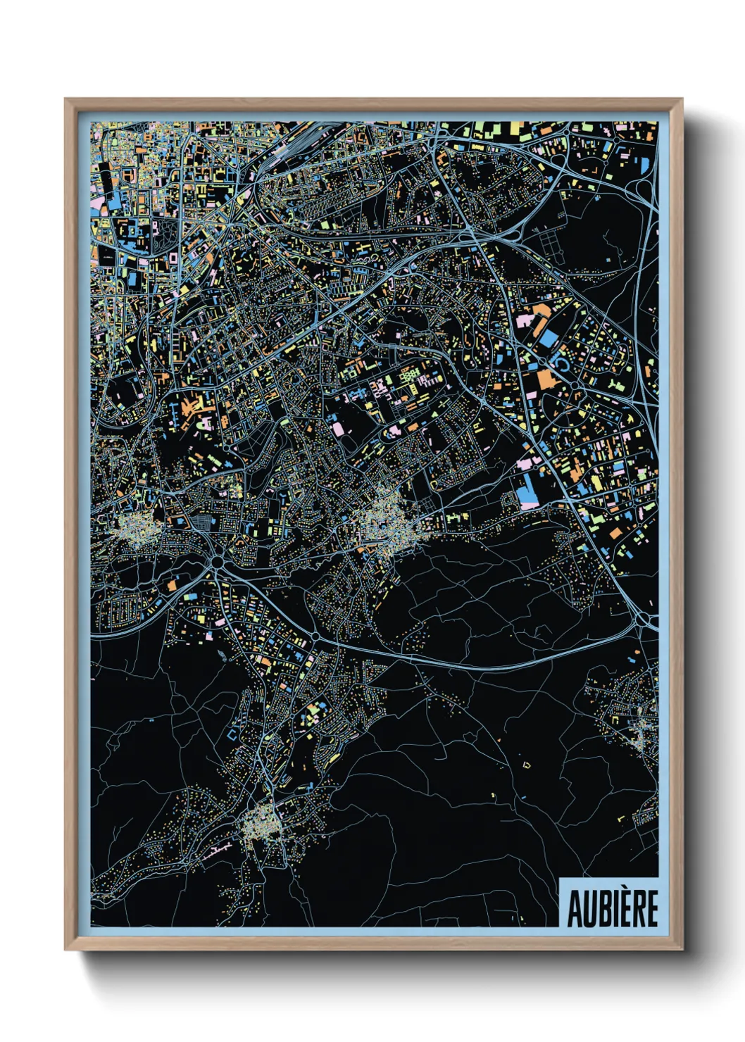 Une affiche de carte sur Aubière