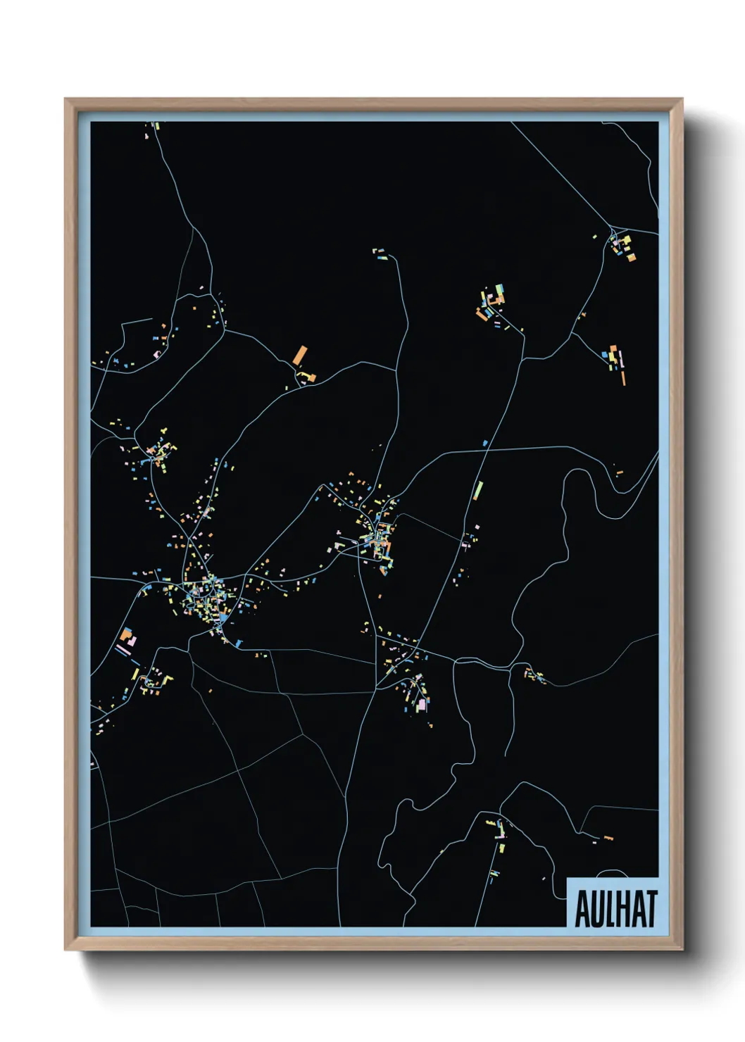 Une affiche de carte sur Aulhat