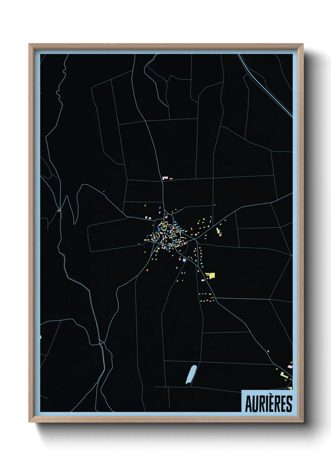 Une affiche de carte sur Aurières