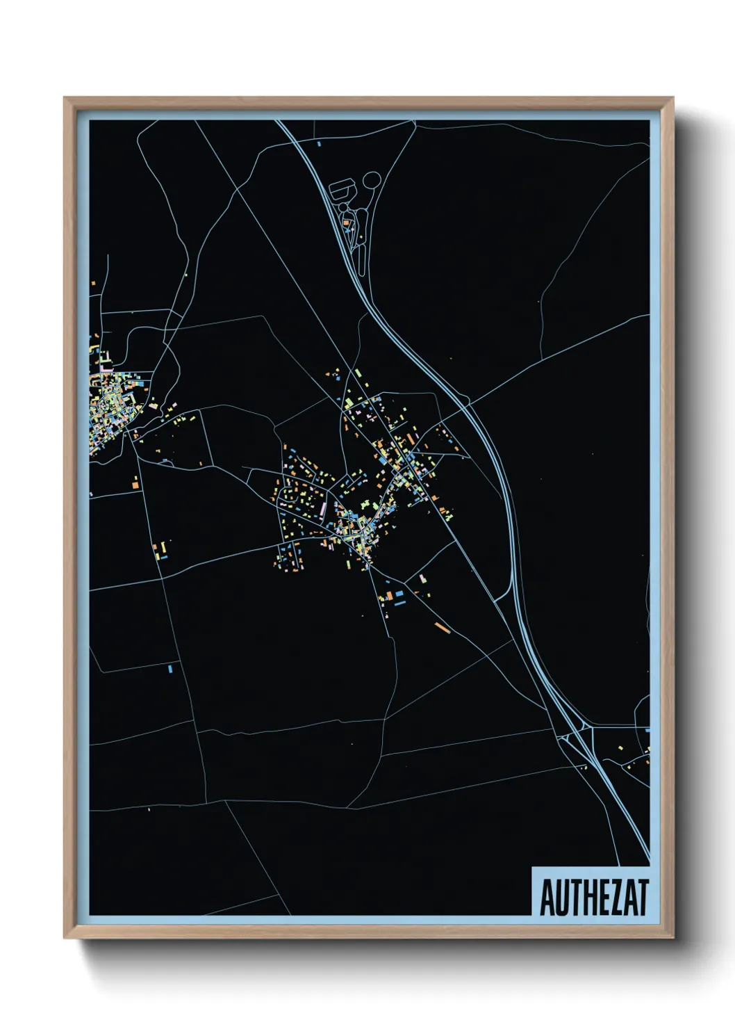 Une affiche de carte sur Authezat