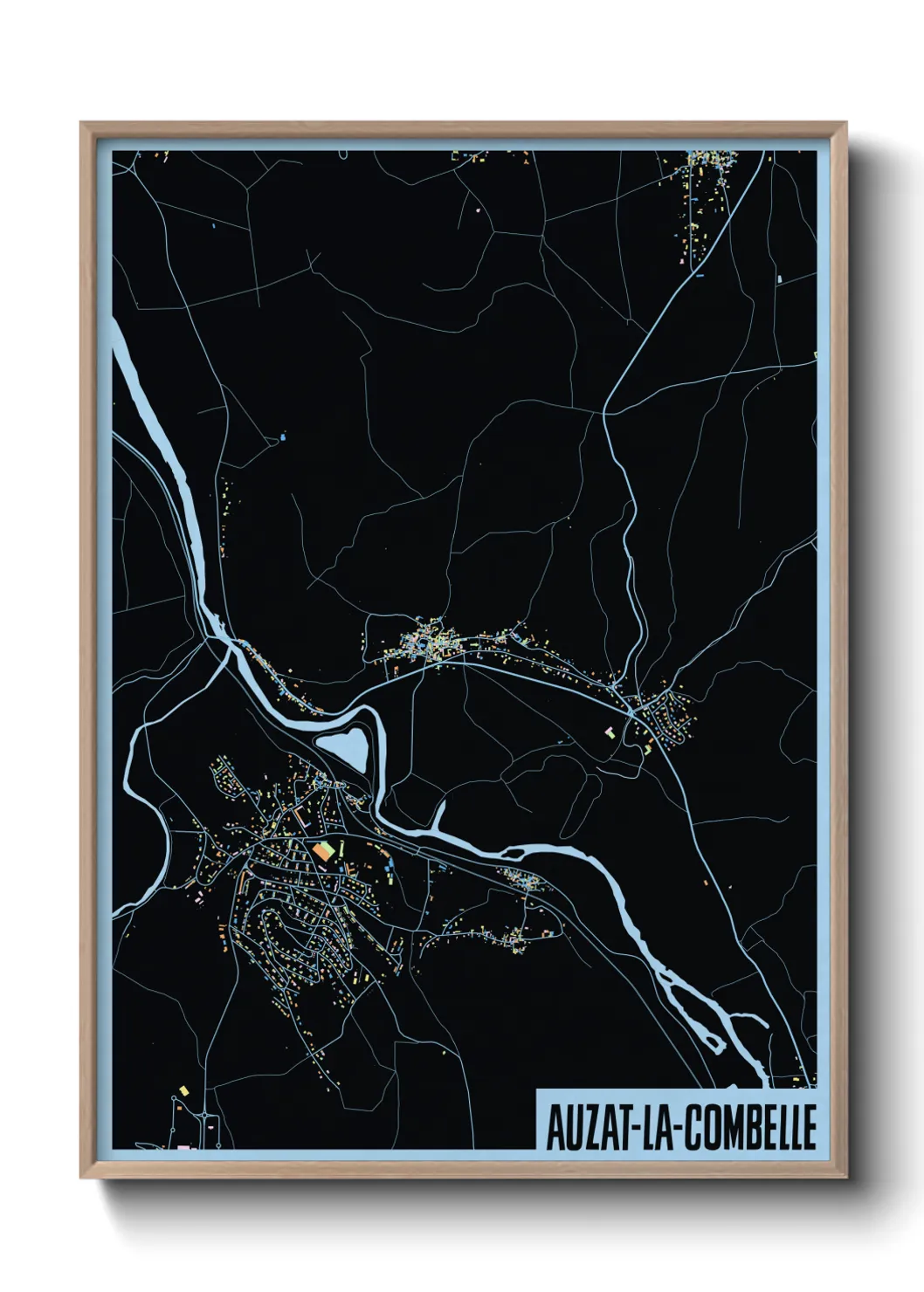 Une affiche de carte sur Auzat-la-Combelle