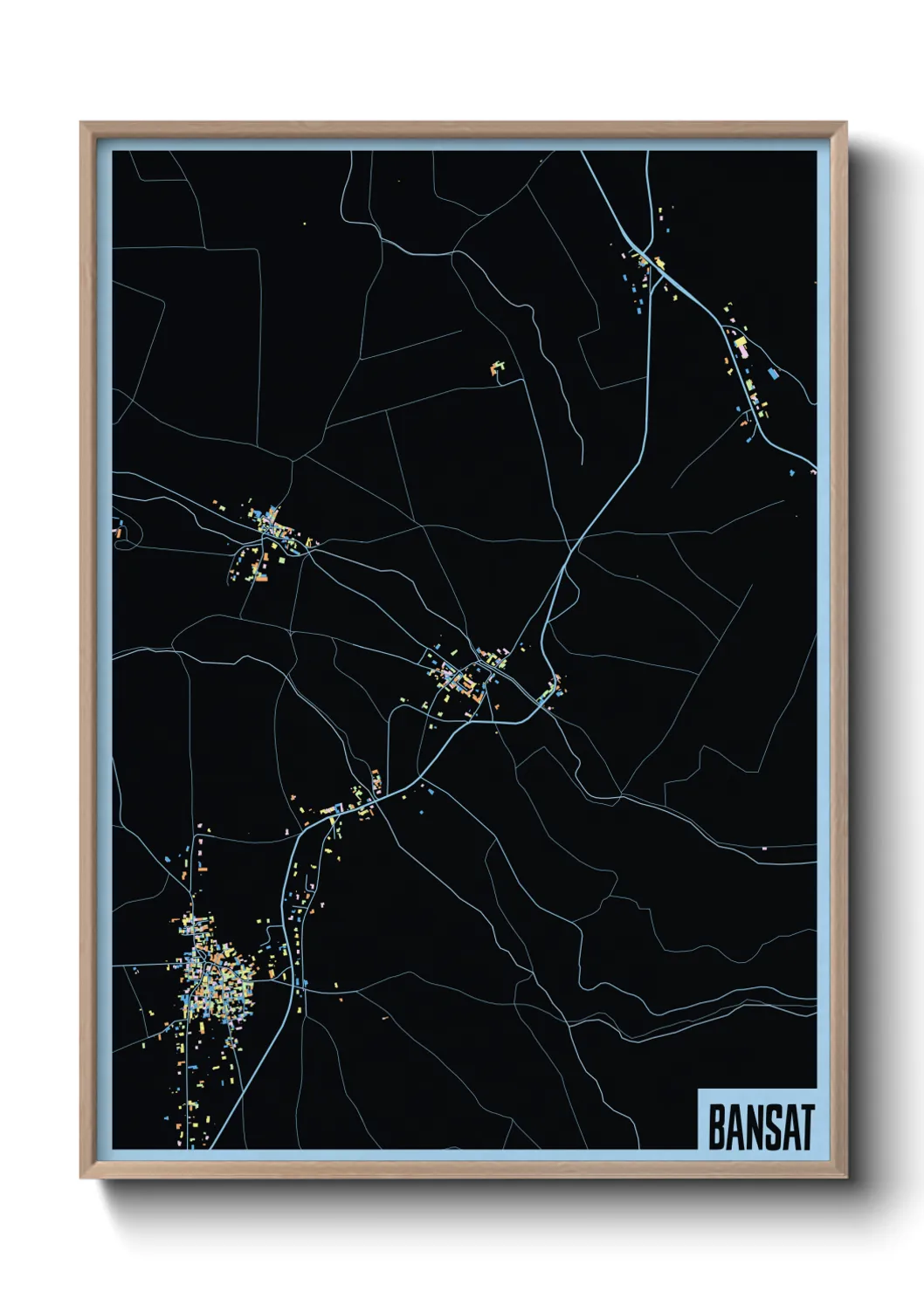 Une affiche de carte sur Bansat