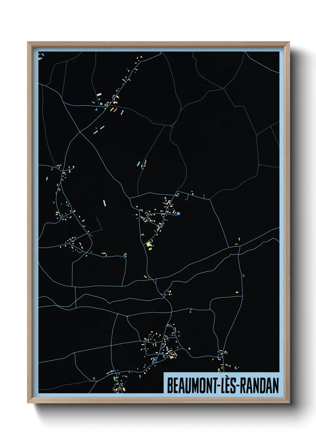 Une affiche de carte sur Beaumont-lès-Randan