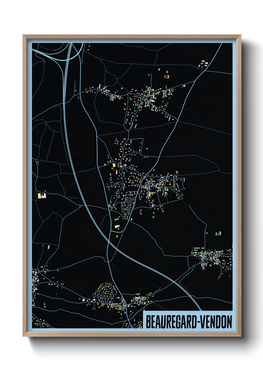 Une affiche de carte sur Beauregard-Vendon