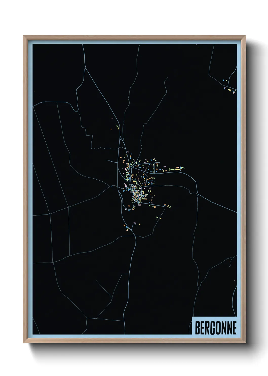 Une affiche de carte sur Bergonne