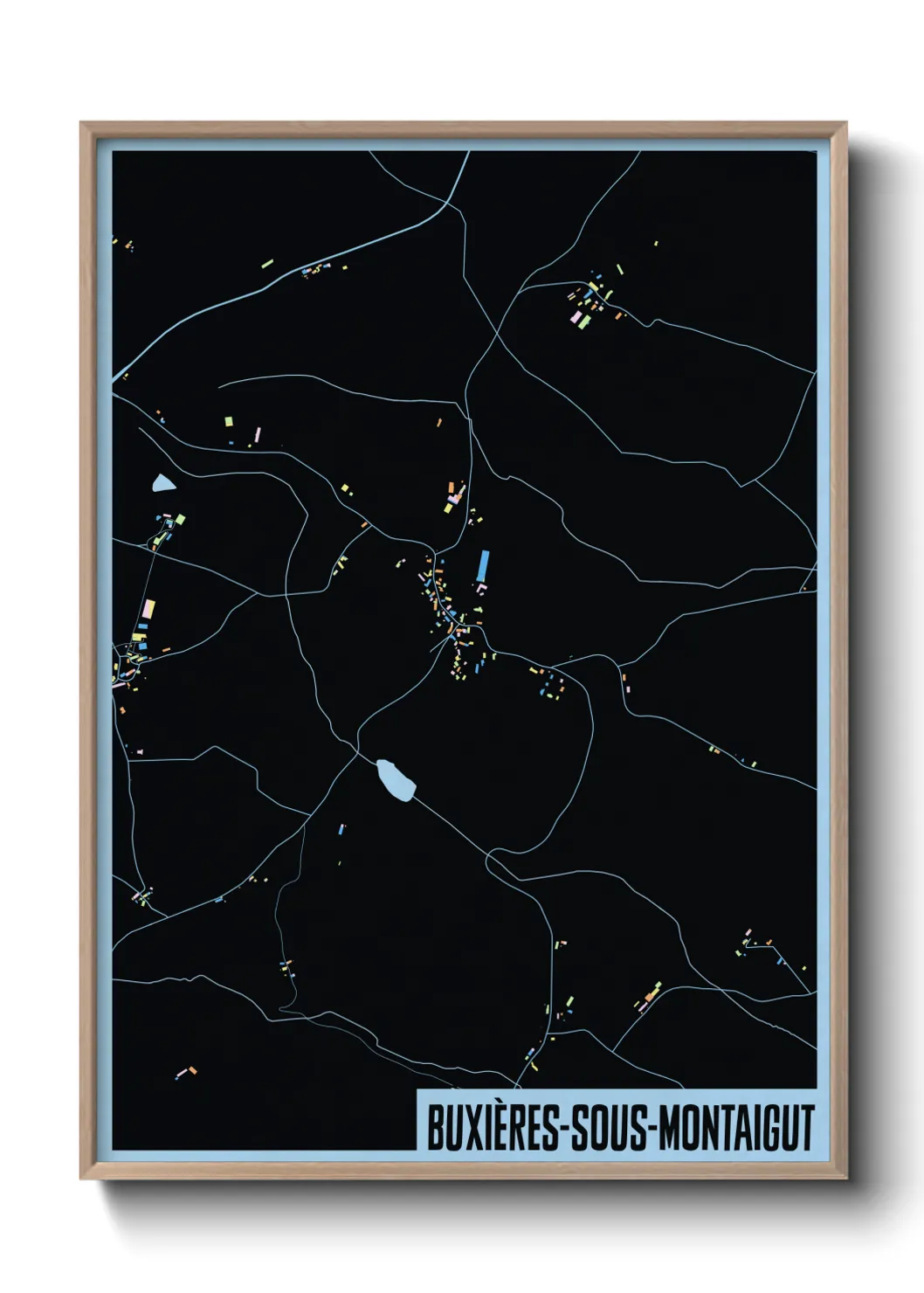 Une affiche de carte sur Buxières-sous-Montaigut