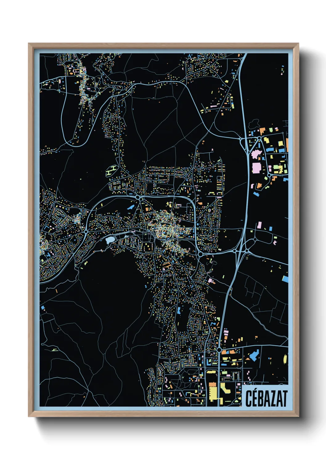 Une affiche de carte sur Cébazat