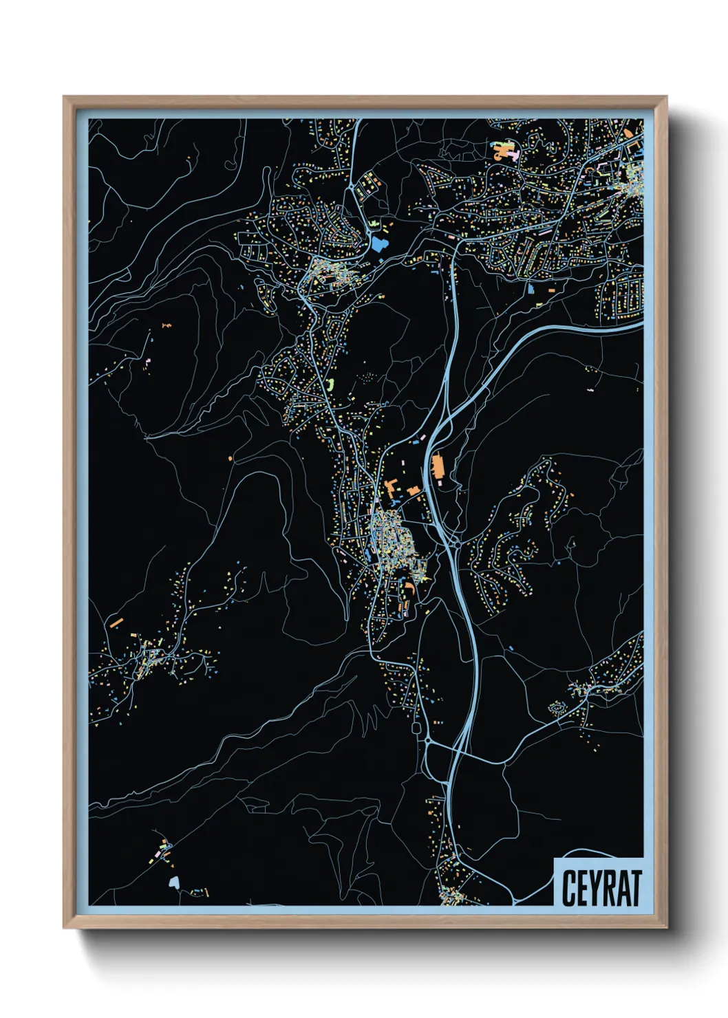 Une affiche de carte sur Ceyrat