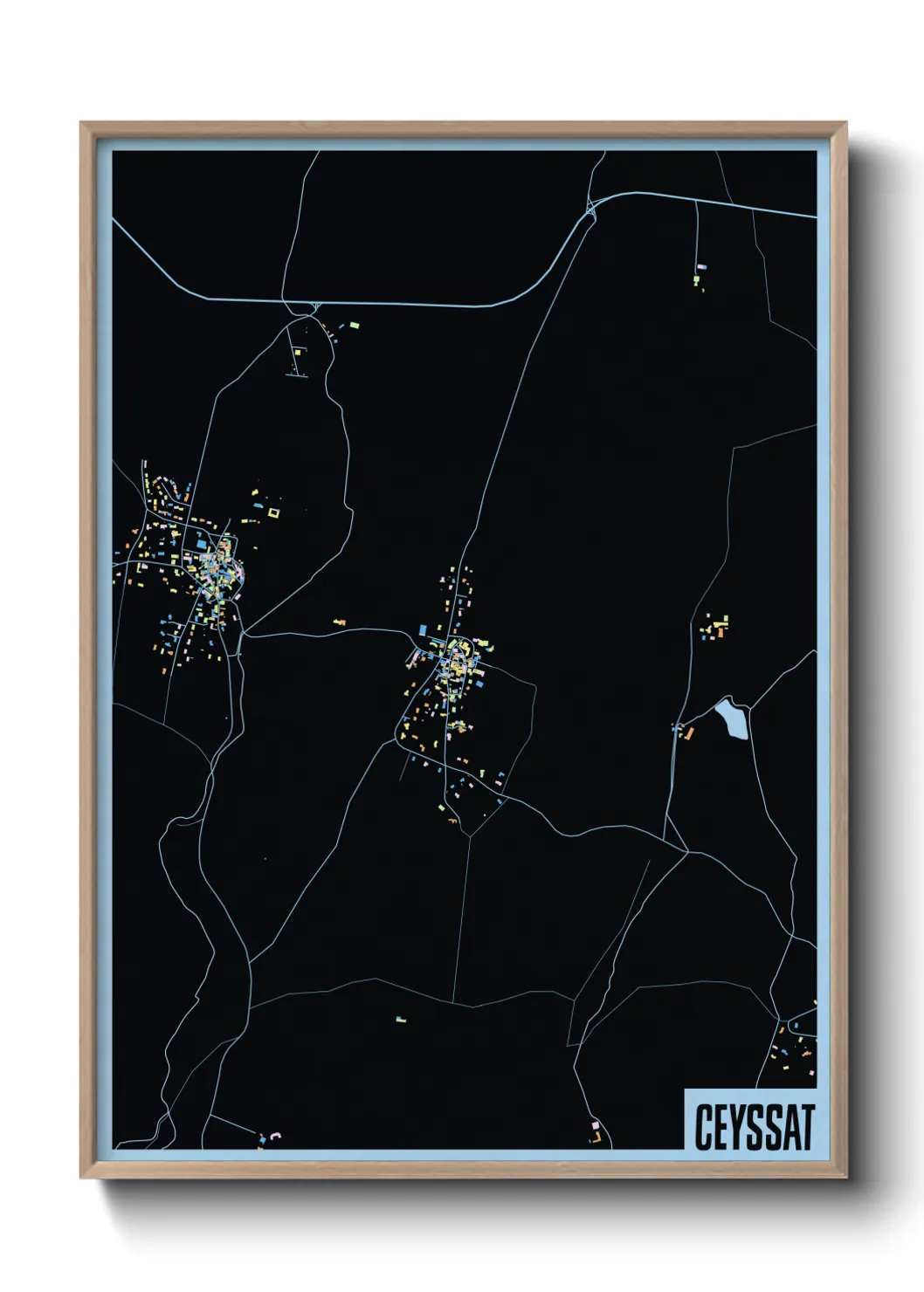 Une affiche de carte sur Ceyssat