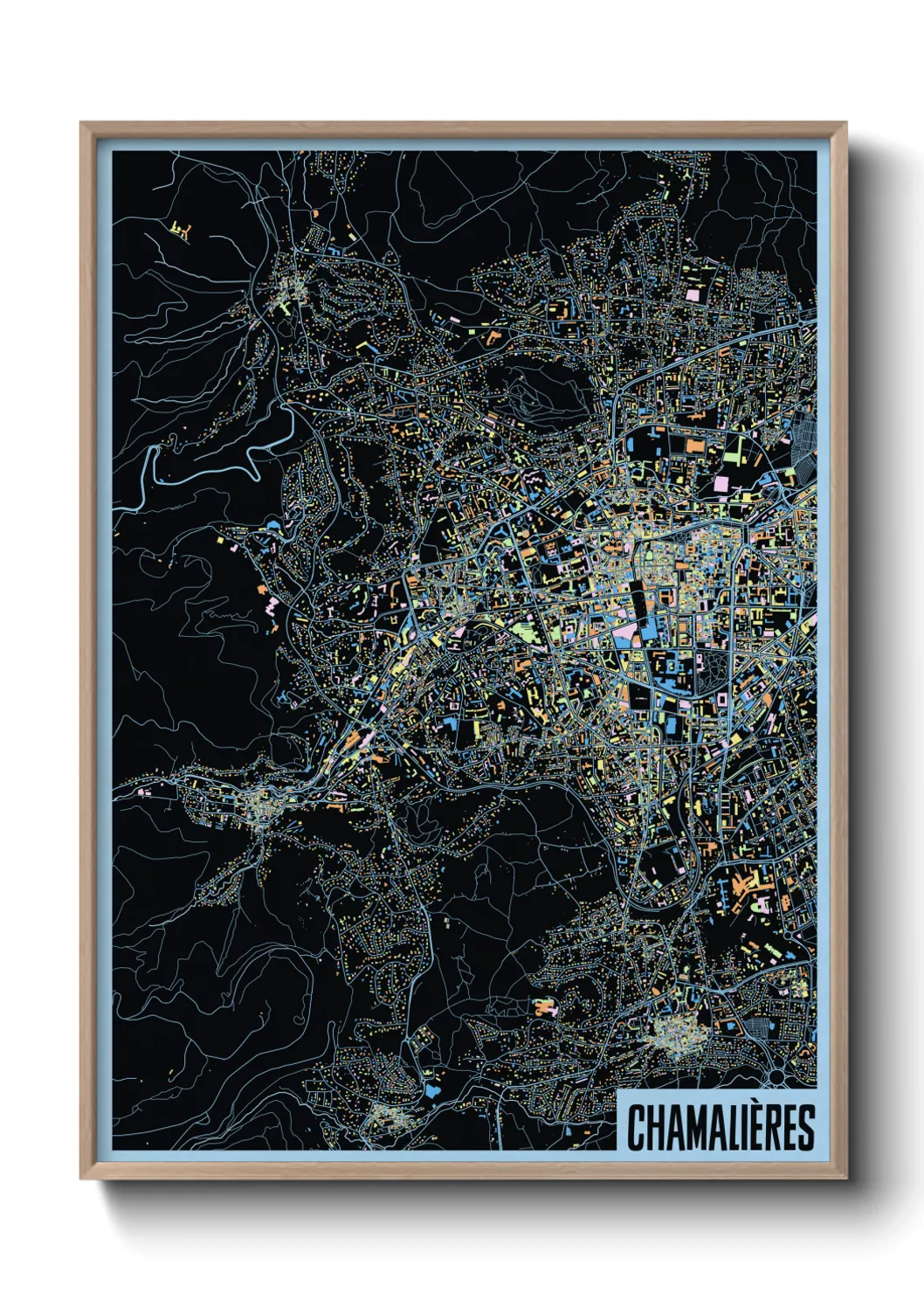 Une affiche de carte sur Chamalières