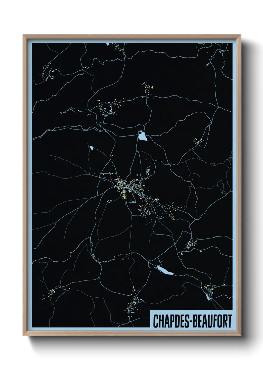 Une affiche de carte sur Chapdes-Beaufort