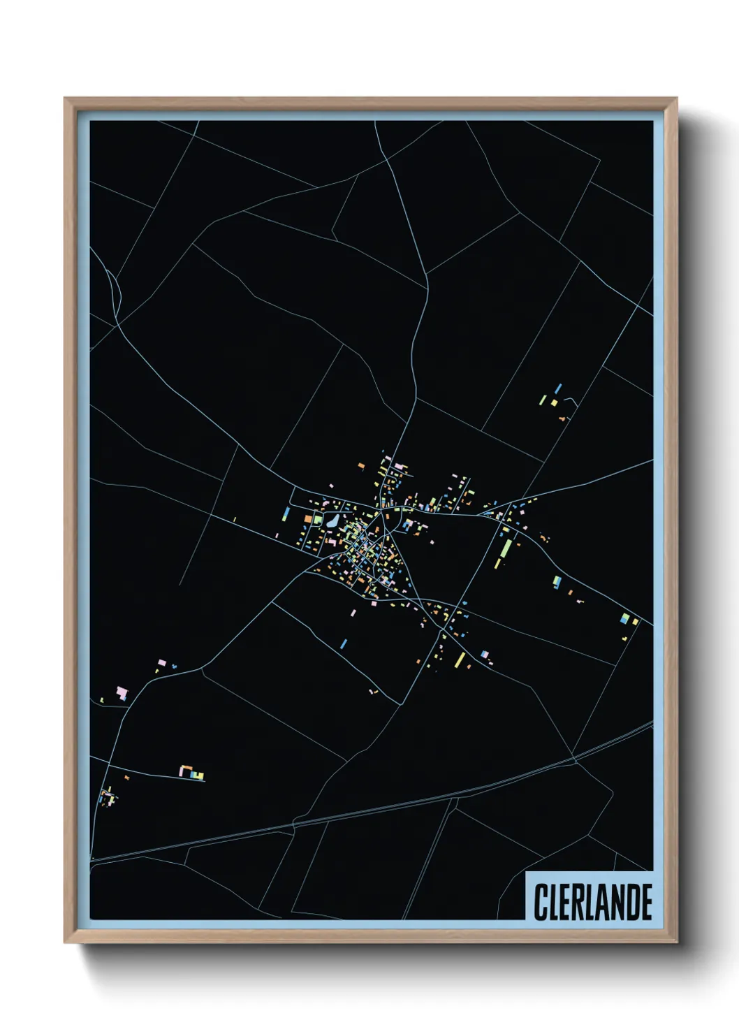 Une affiche de carte sur Clerlande
