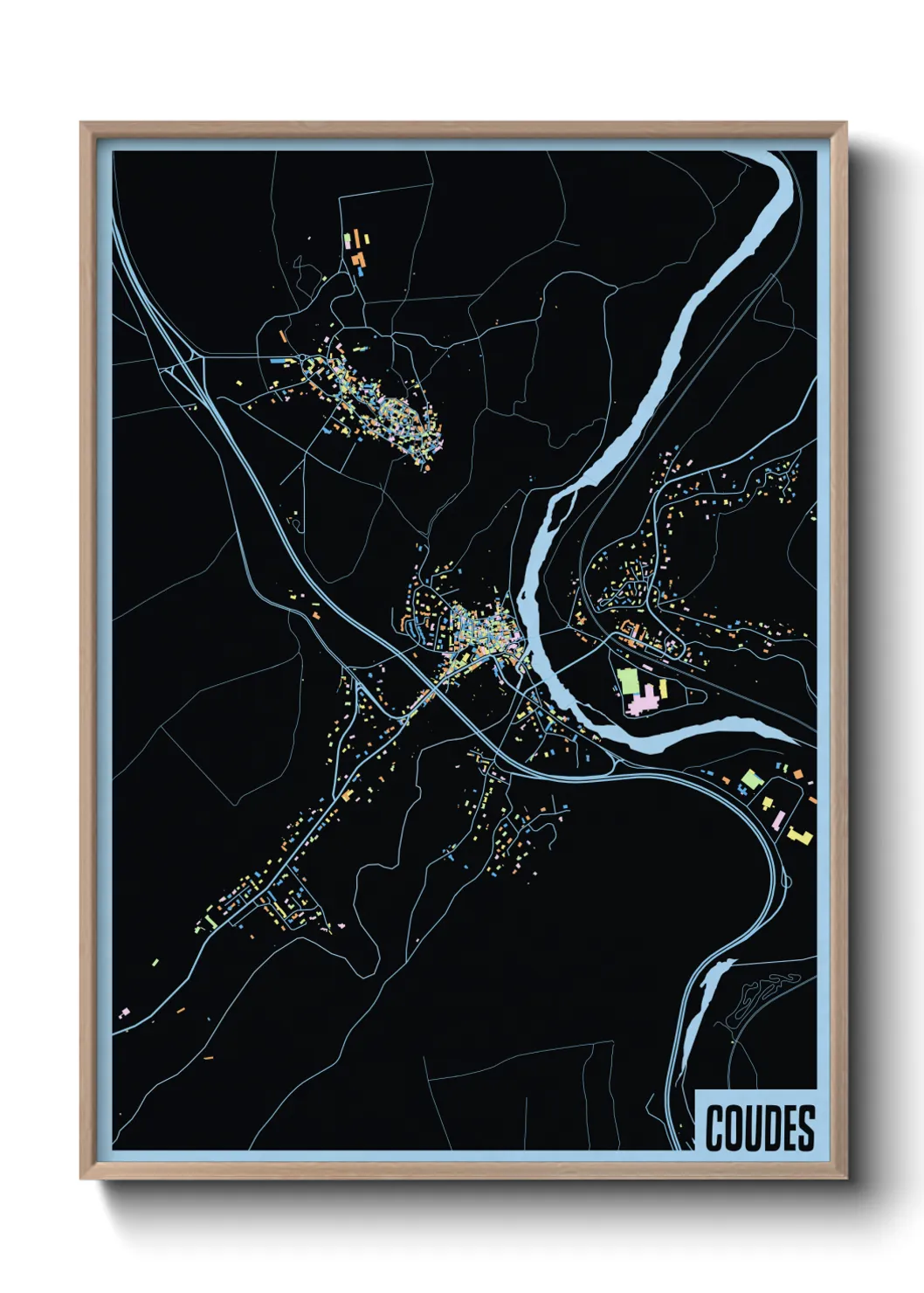 Une affiche de carte sur Coudes