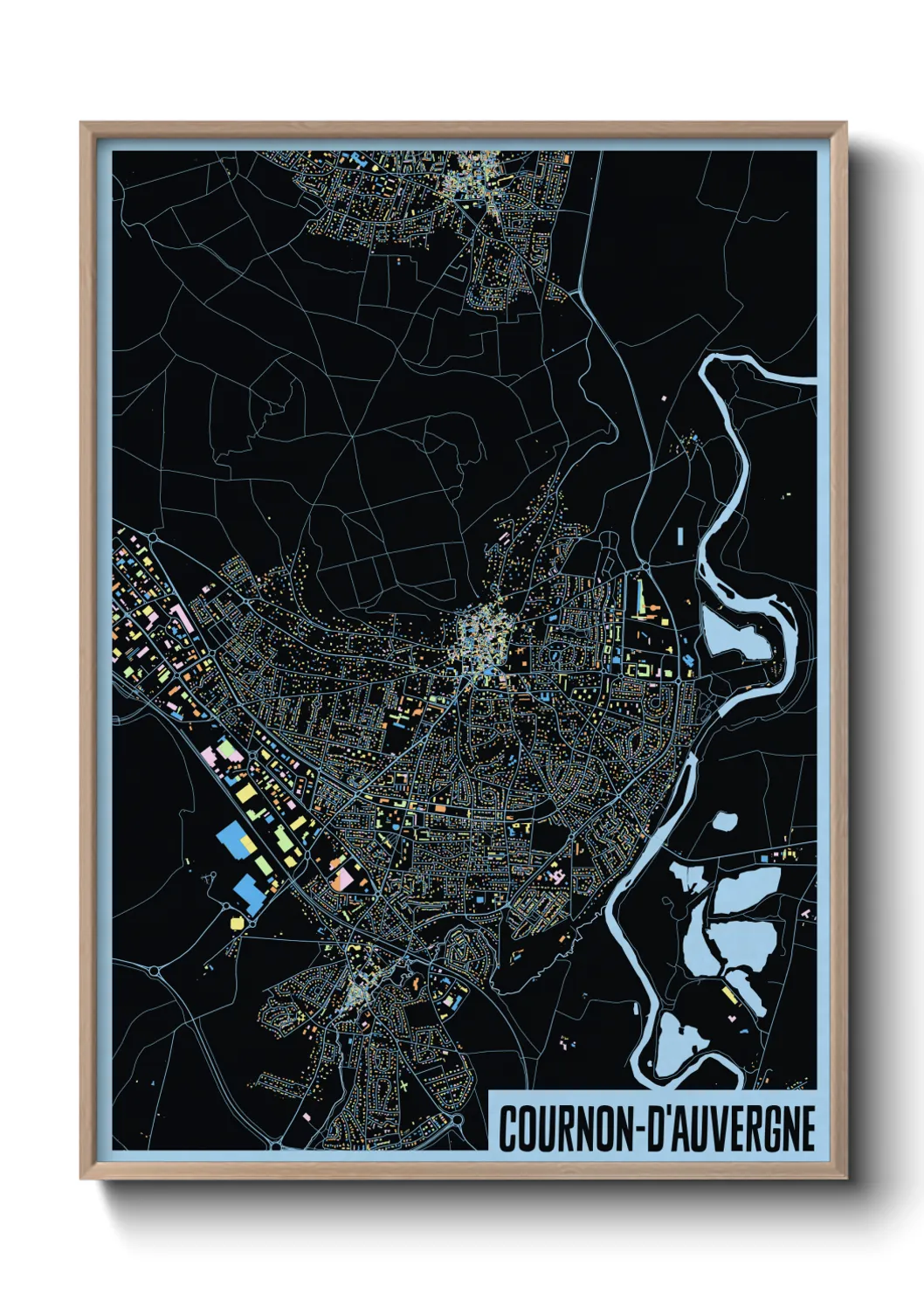 Une affiche de carte sur Cournon-d'Auvergne