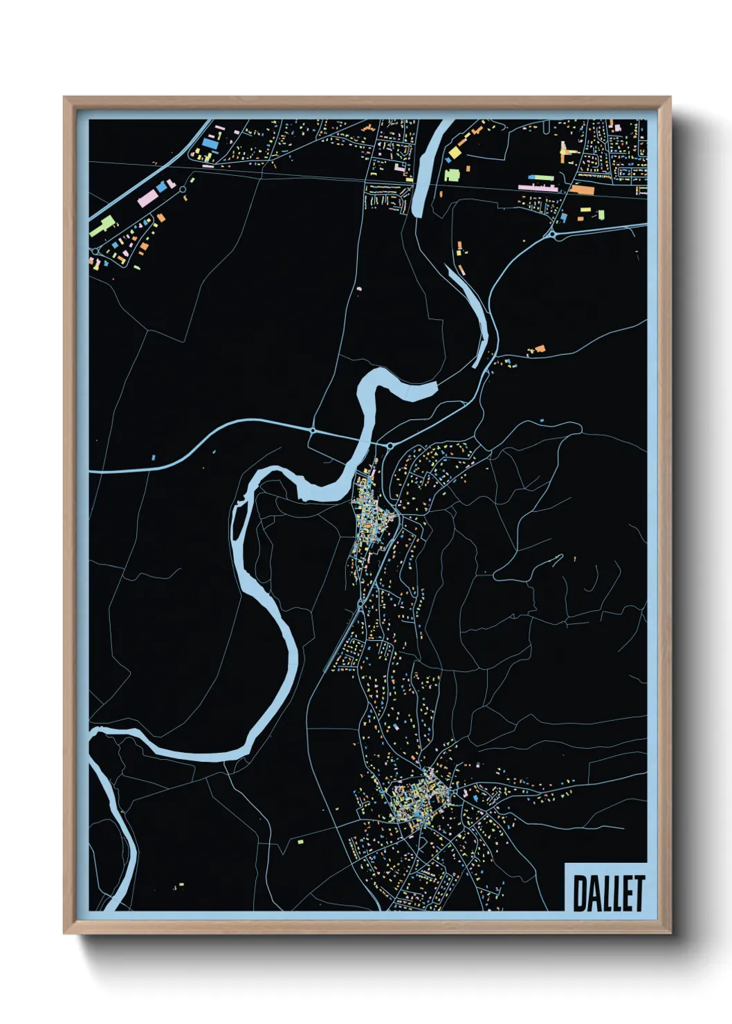 Une affiche de carte sur Dallet