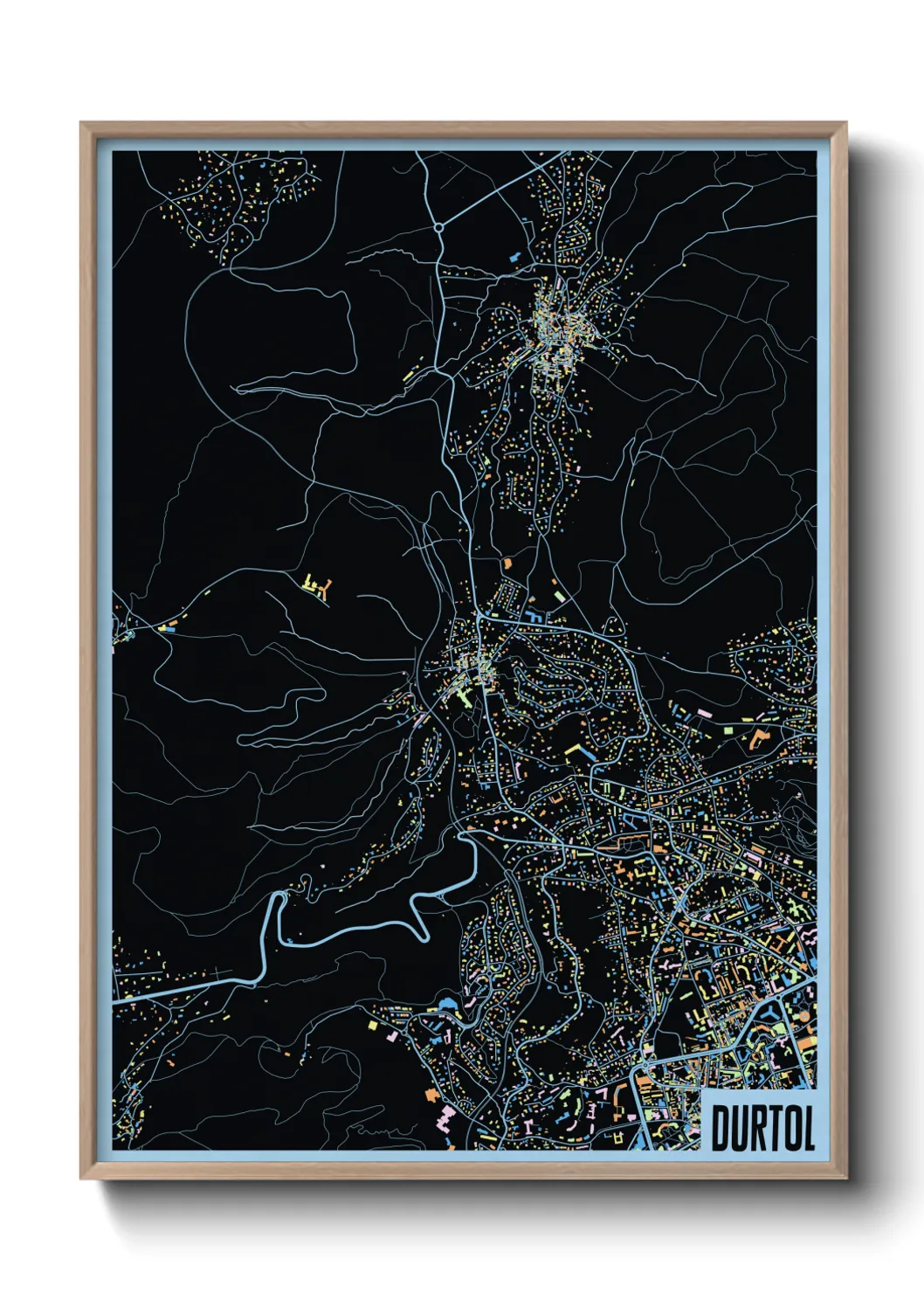 Une affiche de carte sur Durtol