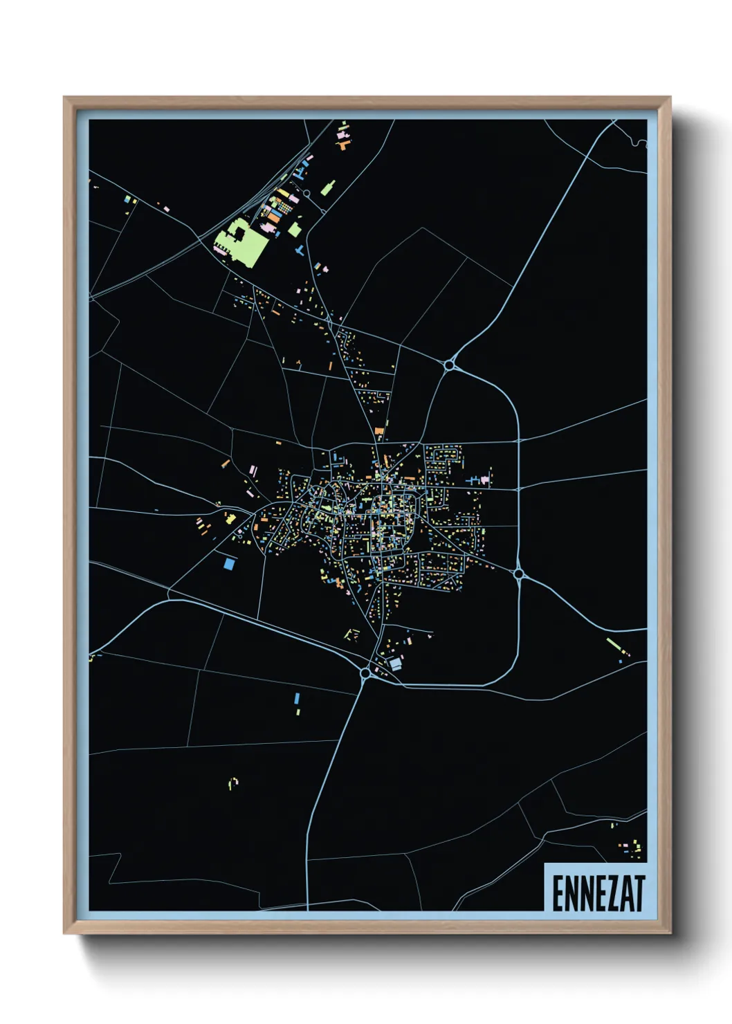 Une affiche de carte sur Ennezat