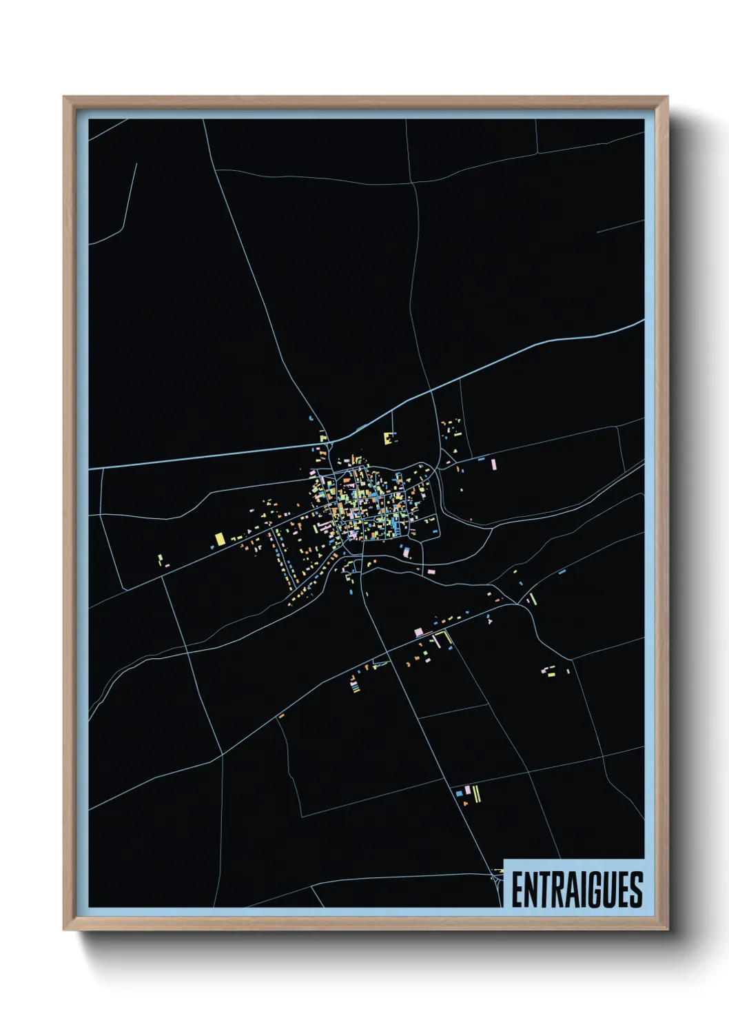 Une affiche de carte sur Entraigues