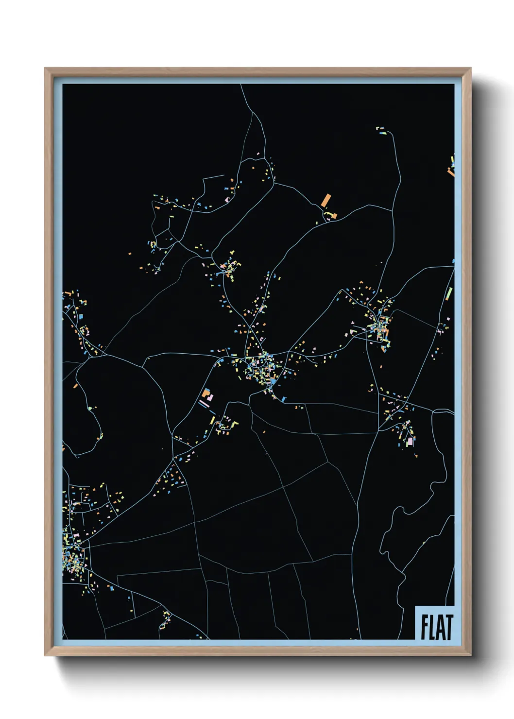 Une affiche de carte sur Flat