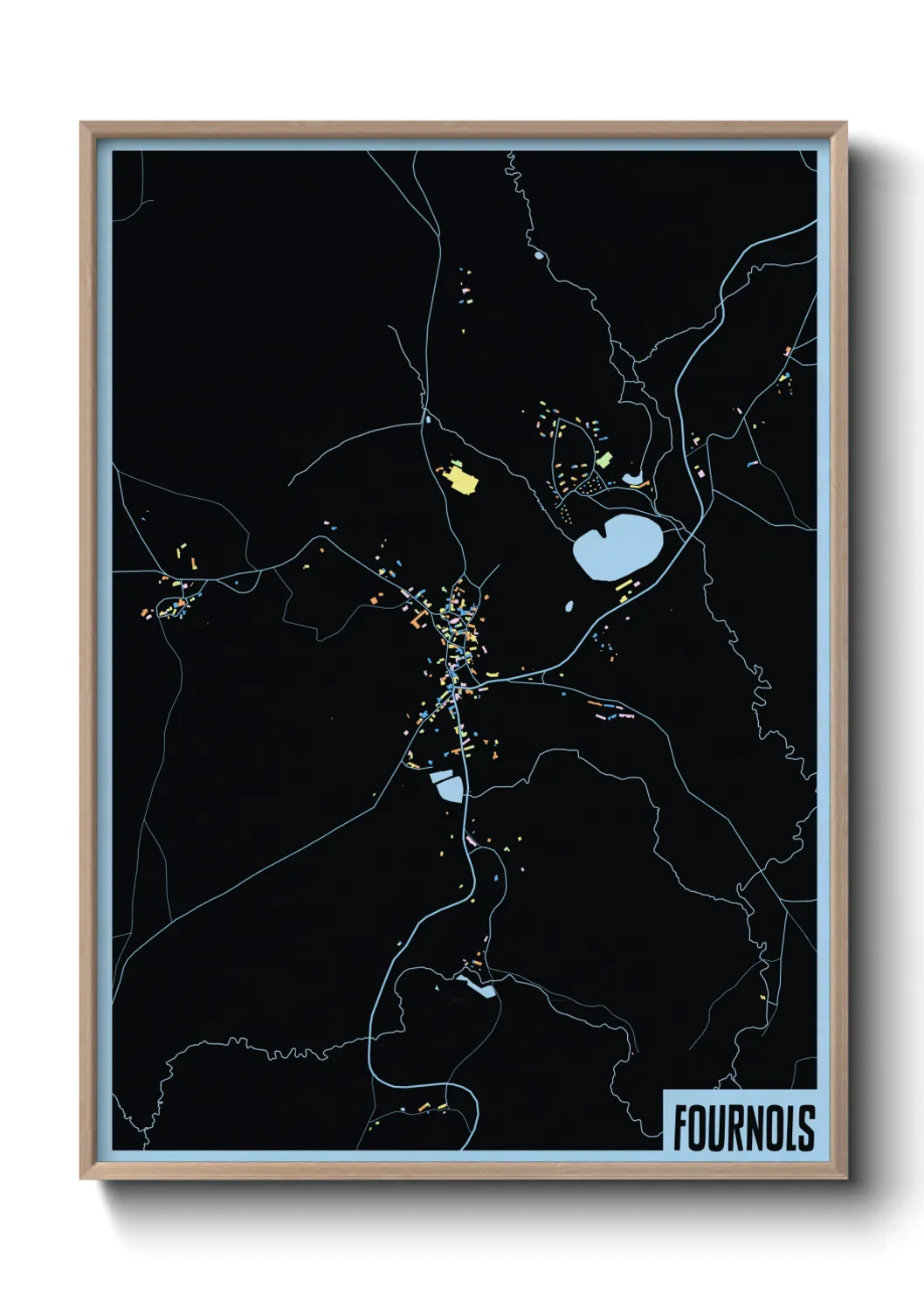 Une affiche de carte sur Fournols