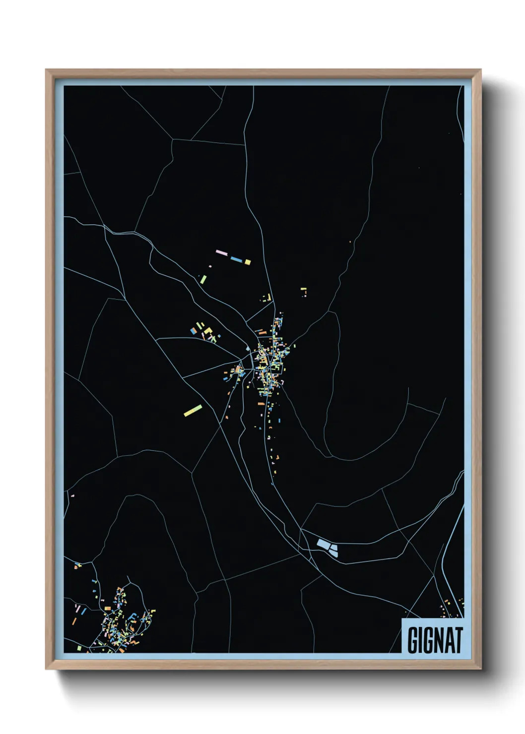 Une affiche de carte sur Gignat