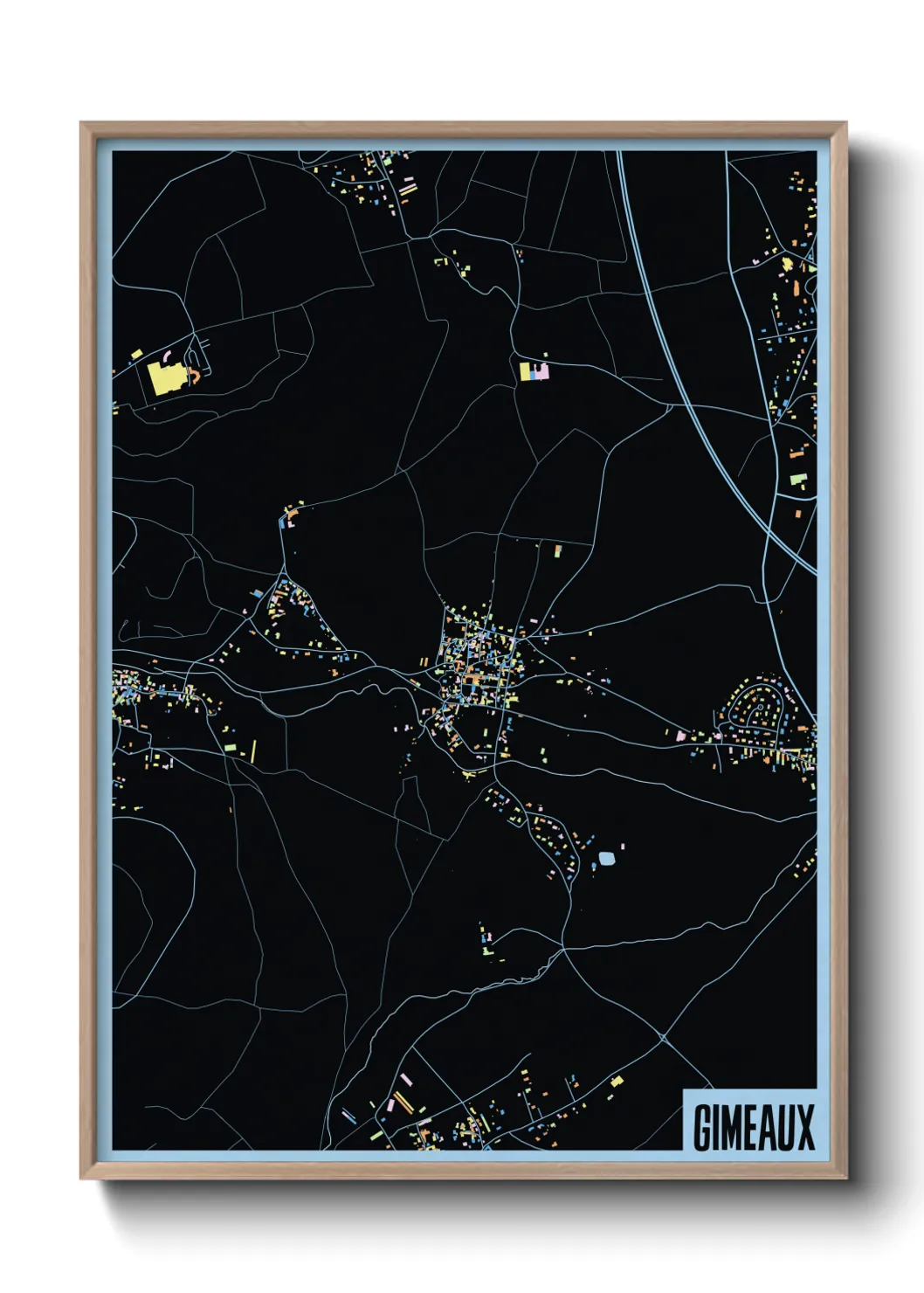 Une affiche de carte sur Gimeaux